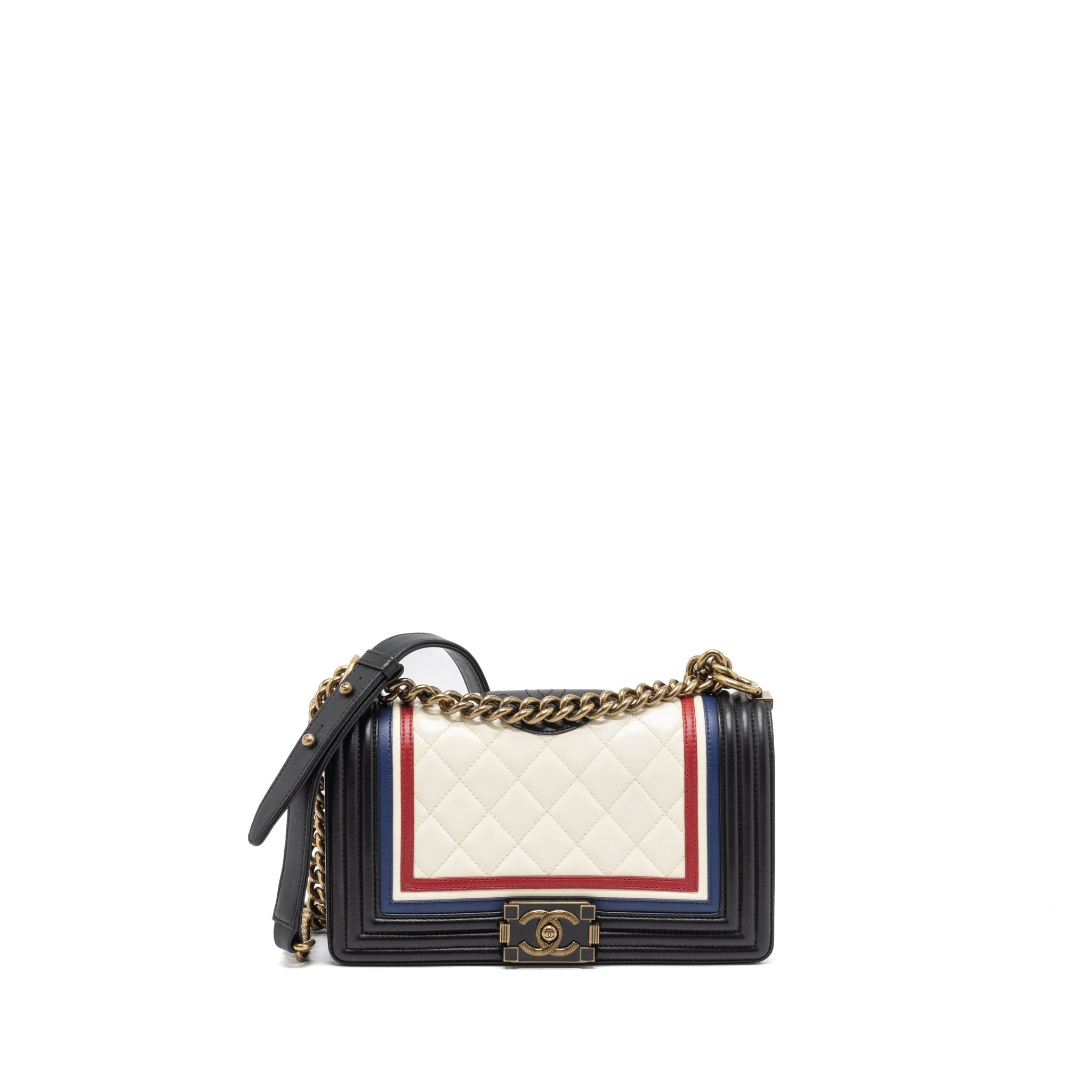 CHANEL MEDIUM BOY BAG LAMBSKIN MULTICOLOUR RUTHENIUM MULTICOLOUR HARDWARE