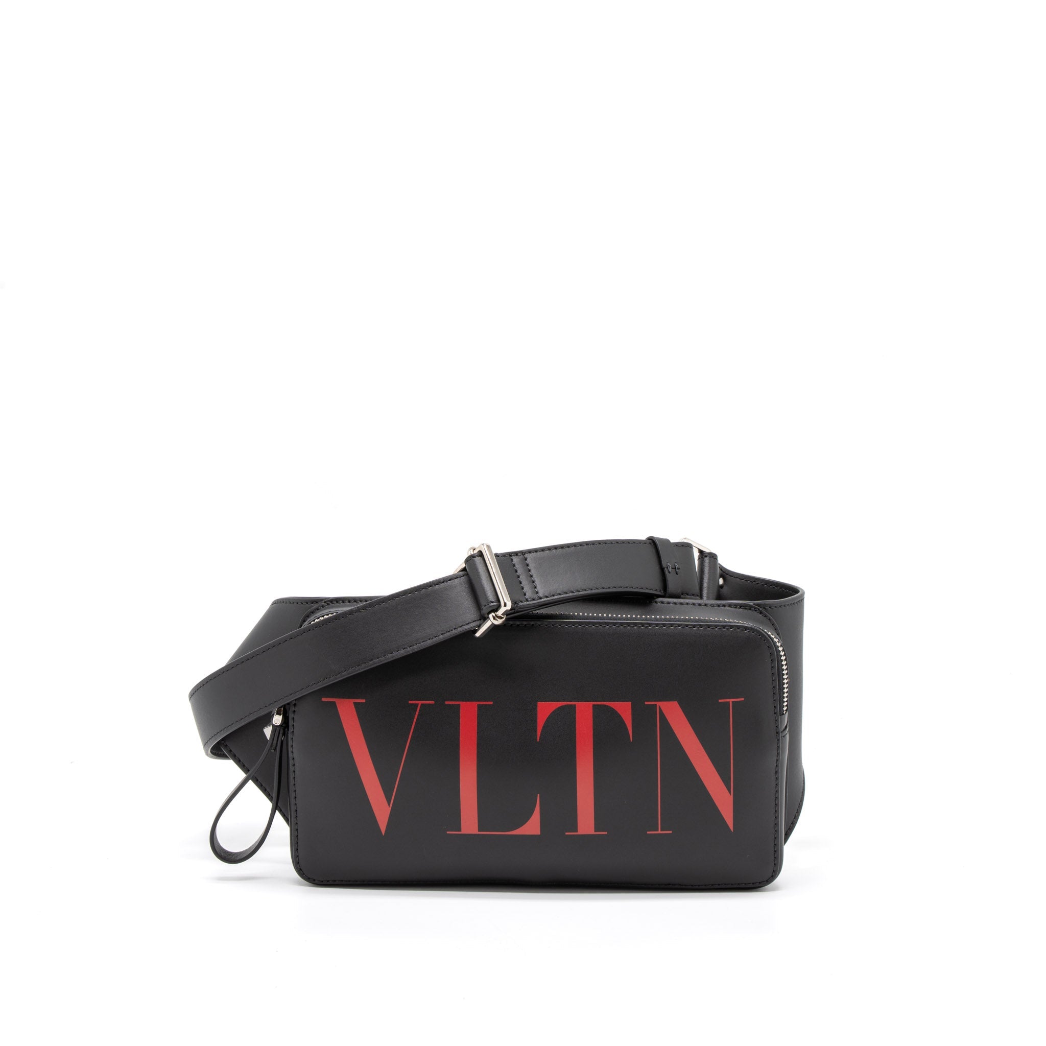 VALENTINO VLTN PRINT BELT BAG CALFSKIN BLACK/RED SHW