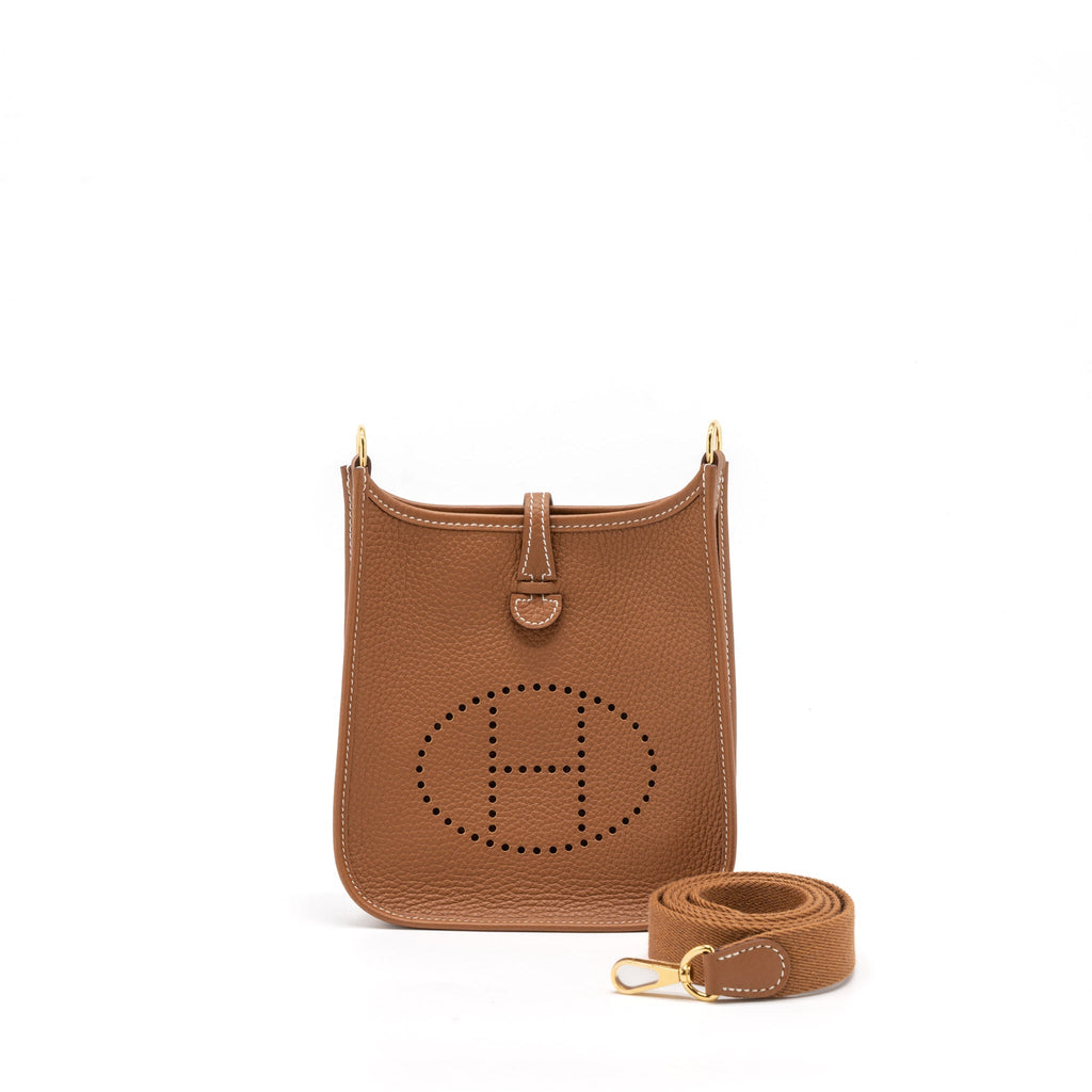 HERMES MINI EVELYN CLEMENCE GOLD GHW