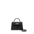HERMES MINI KELLY II SPECIAL ORDER EPSOM BLACK/LIME SHW