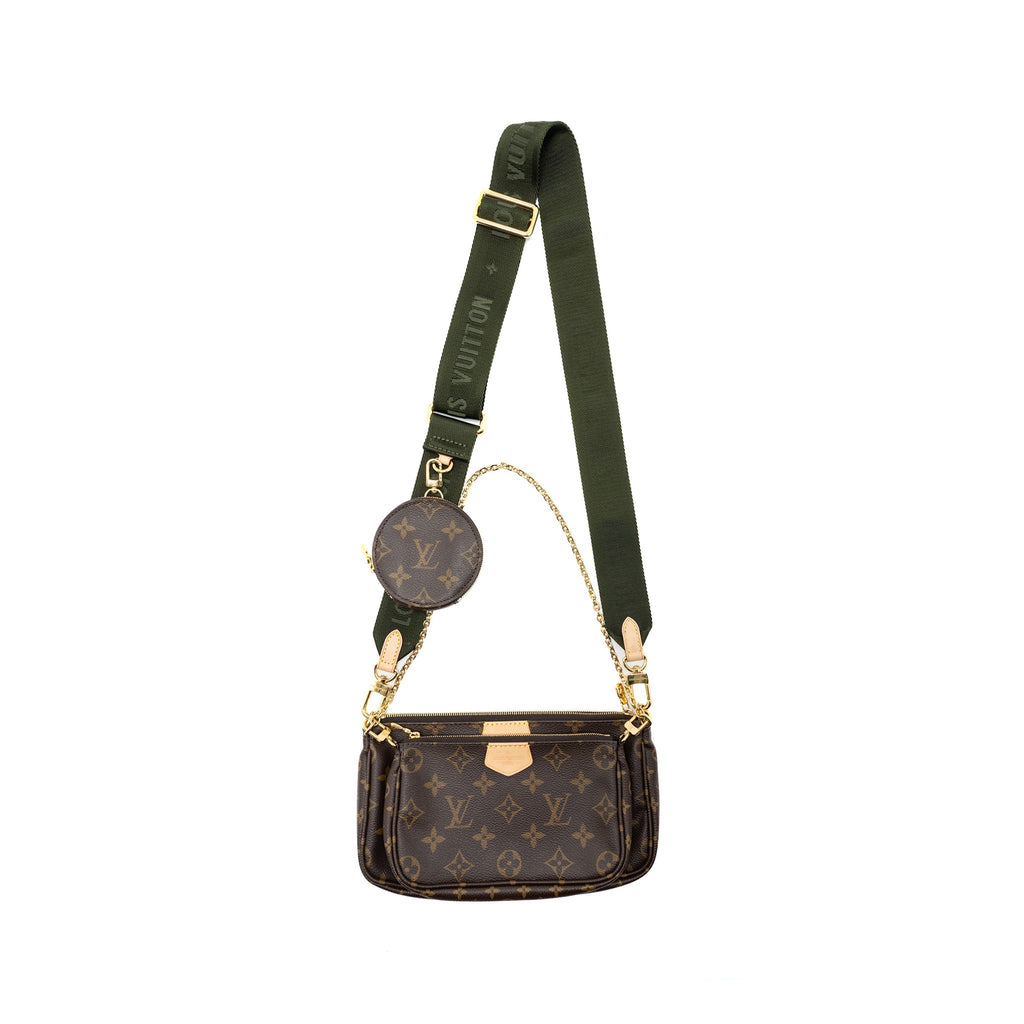 LOUIS VUITTON MULTI POCHETTE MONOGRAM CANVAS KHAKI STRAP GHW