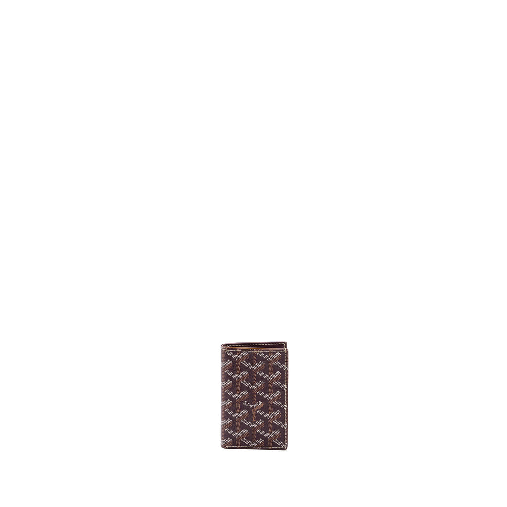 GOYARD SAINT PIERRE CARD WALLET CANVAS/ CALFSKIN BURGUNDY