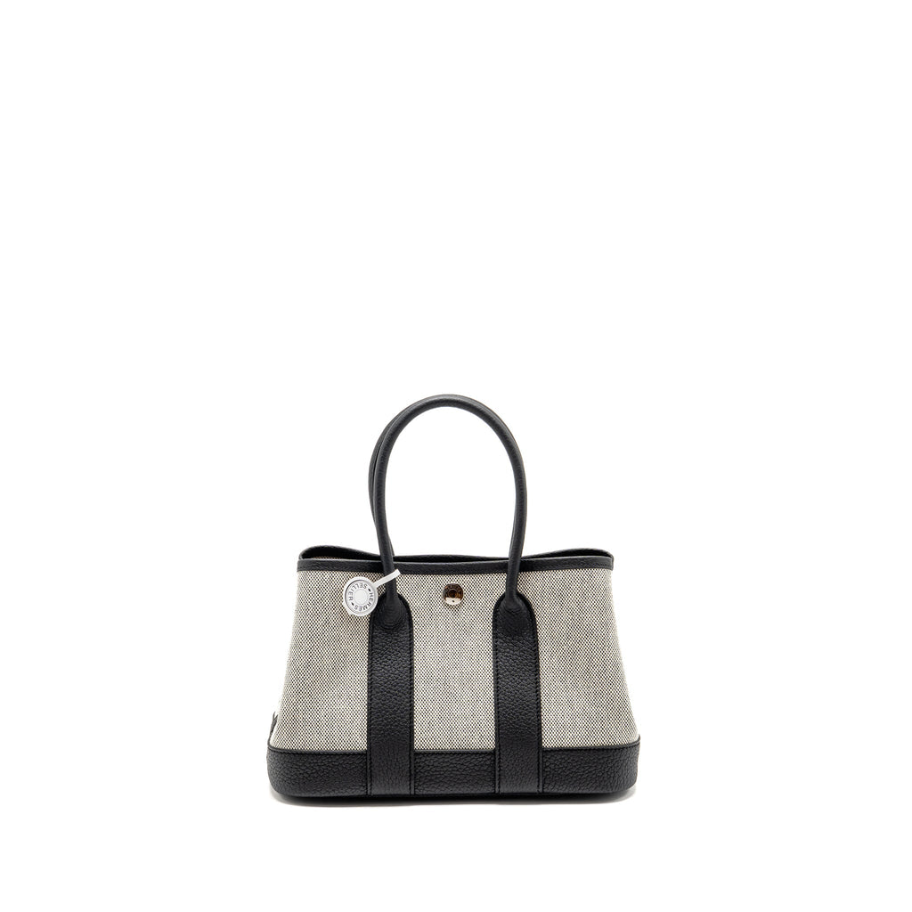 HERMES NEO GARDEN PARTY 23 NEGONDA / CANVAS ECRU / BLACK SHW