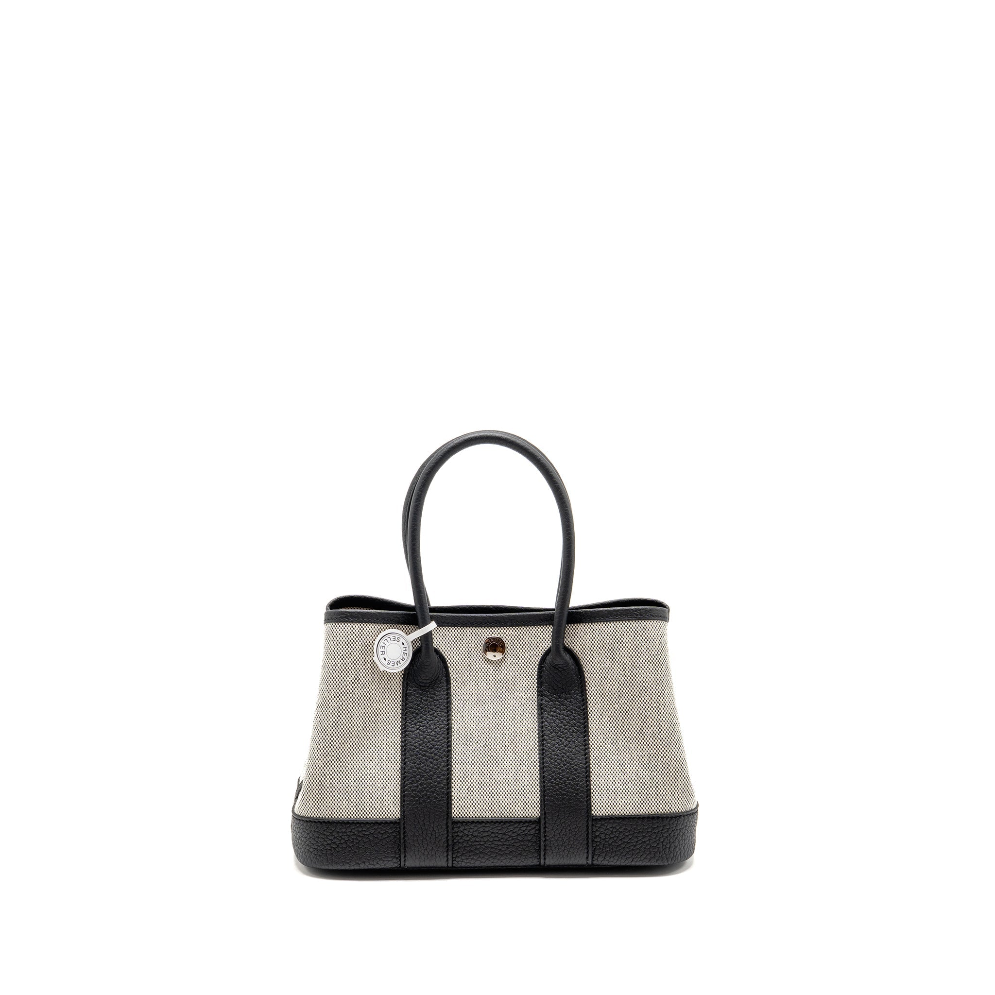 HERMES NEO GARDEN PARTY 23 NEGONDA / CANVAS ECRU / BLACK SHW