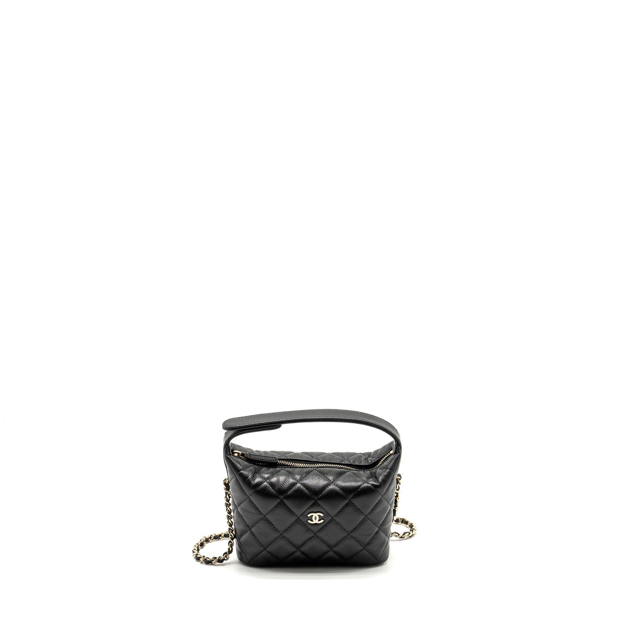 CHANEL 25C QUILTED HOBO BAG CAVIAR BLACK LGHW (MICROCHIP)
