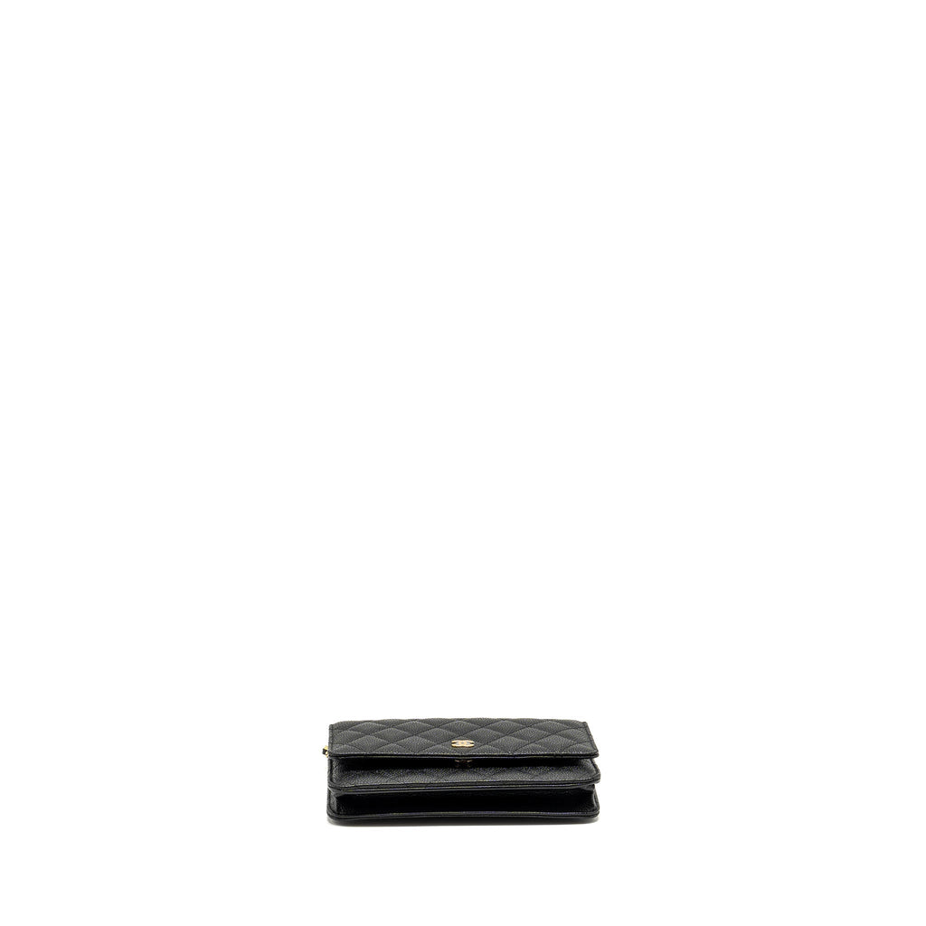 CHANEL CLASSIC WALLET ON CHAIN CAVIAR BLACK GHW (MICROCHIP)