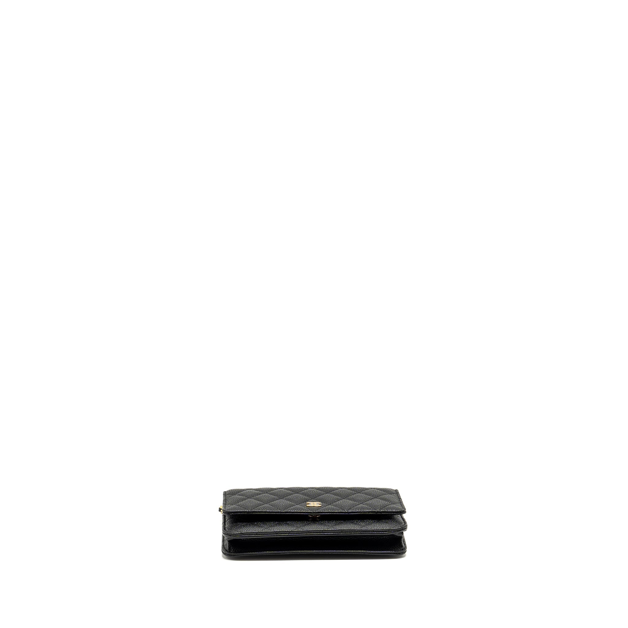 CHANEL CLASSIC WALLET ON CHAIN CAVIAR BLACK GHW (MICROCHIP)