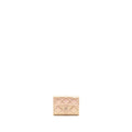 CHANEL QUILTED SMALL CLASSIC FLAP WALLET / CARD HOLDER CALFSKIN IRIDESCENT PINK SHW