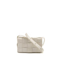 BOTTEGA VENETA SMALL CASSETTE BAG LAMBSKIN WHITE SHW