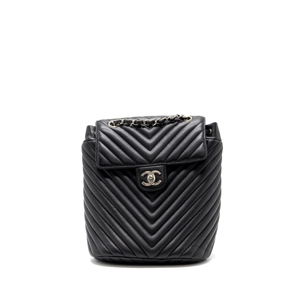 CHANEL SMALL URBAN SPIRIT  BACKPACK CHEVRON CALFSKIN BLACK SHW