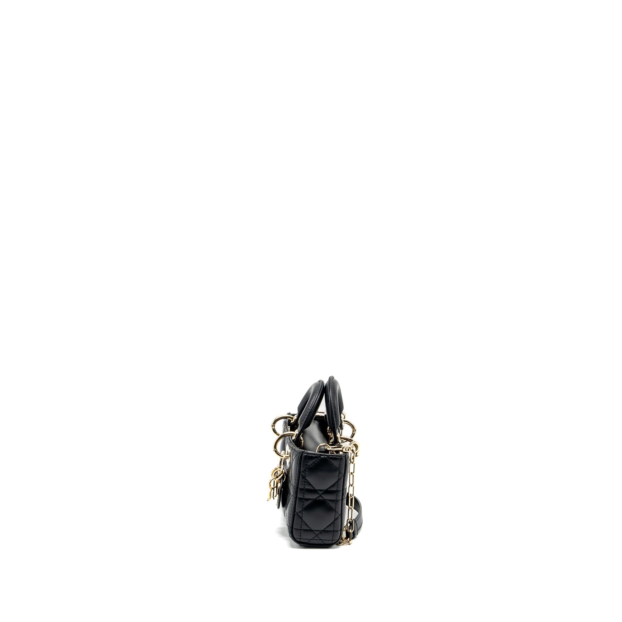DIOR LADY D-JOY MICRO BAG LAMBSKIN BLACK LGHW