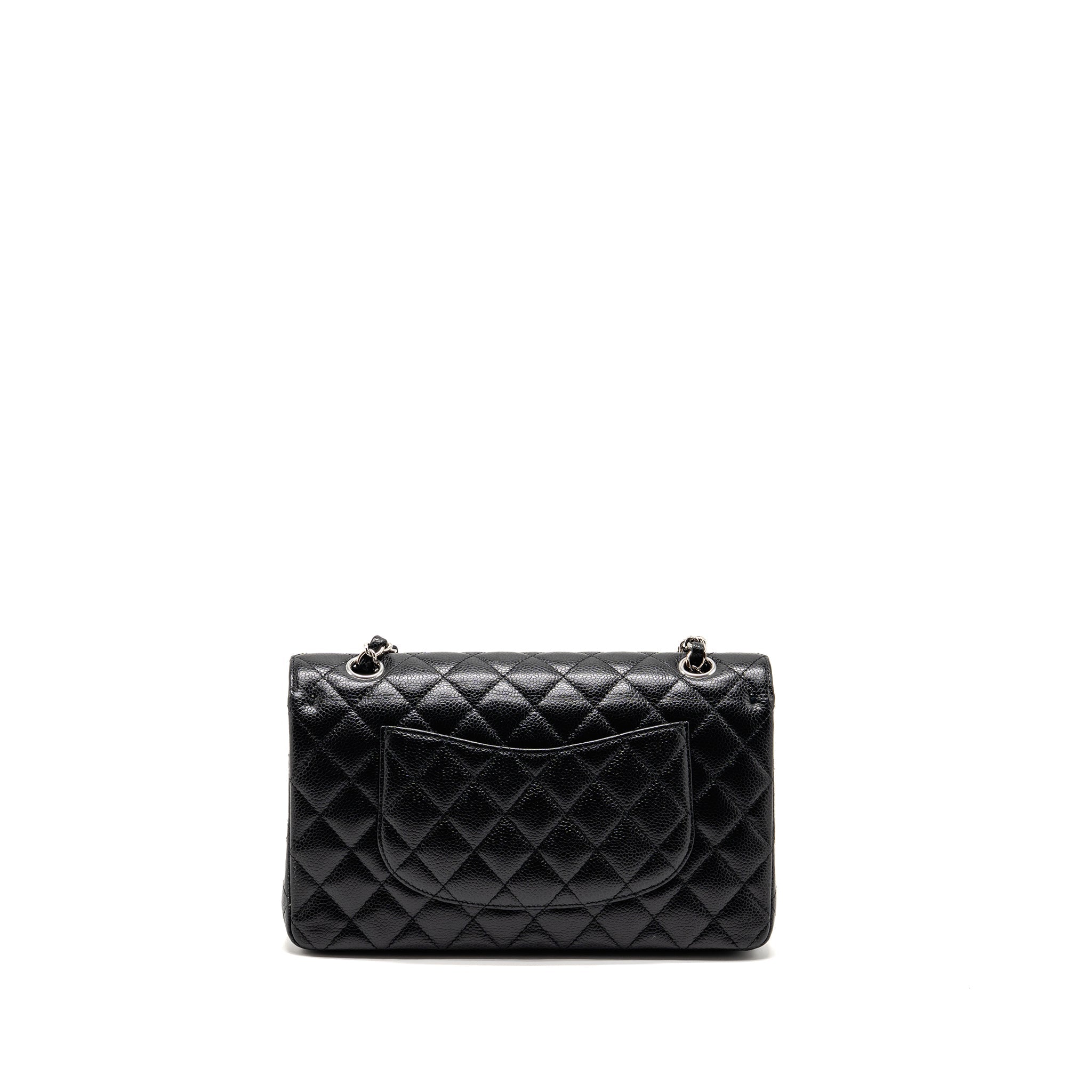 CHANEL MEDIUM CLASSIC DOUBLE FLAP BAG CAVIAR BLACK SHW