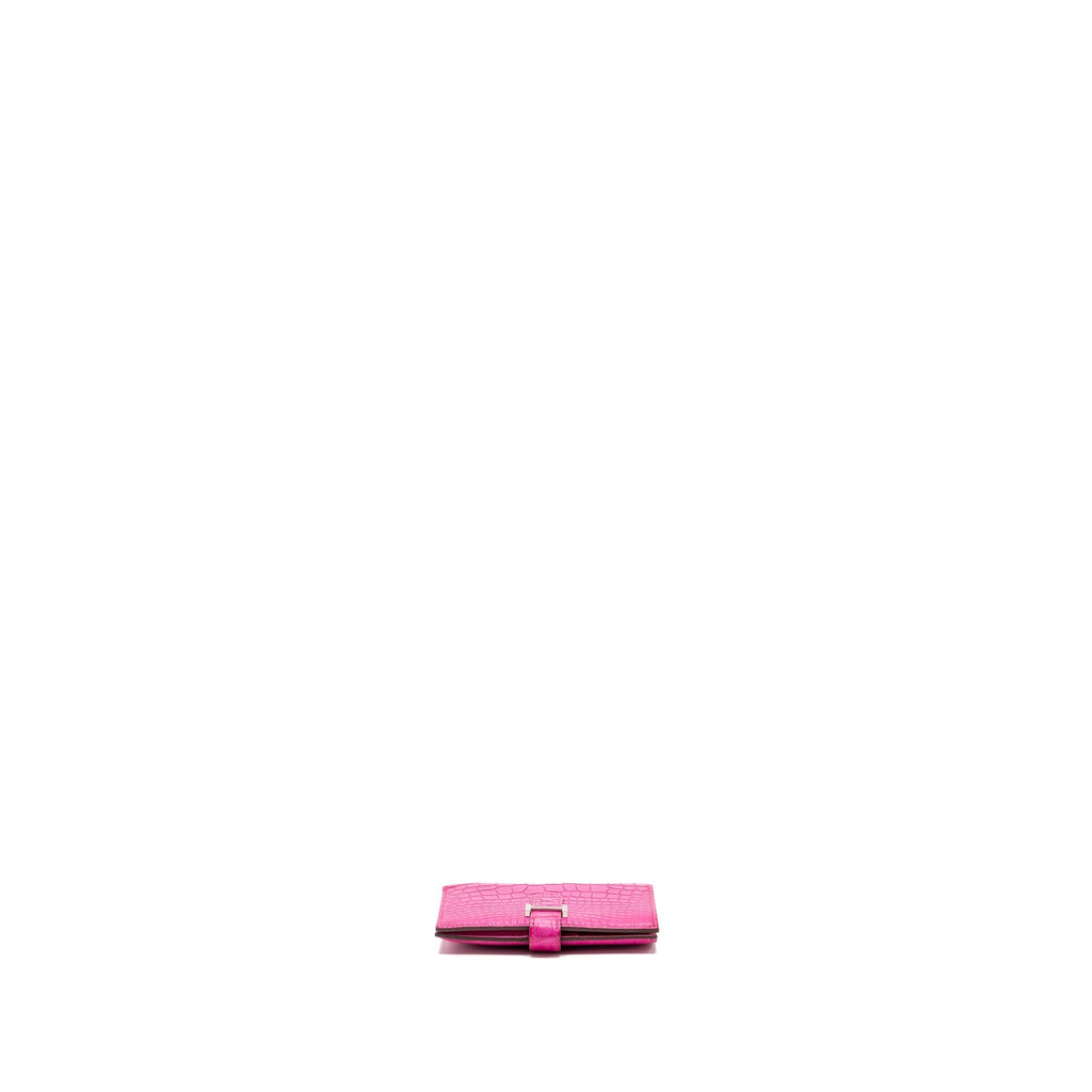 HERMES BEARN WALLET ALLIGATOR MATT PINK SHW