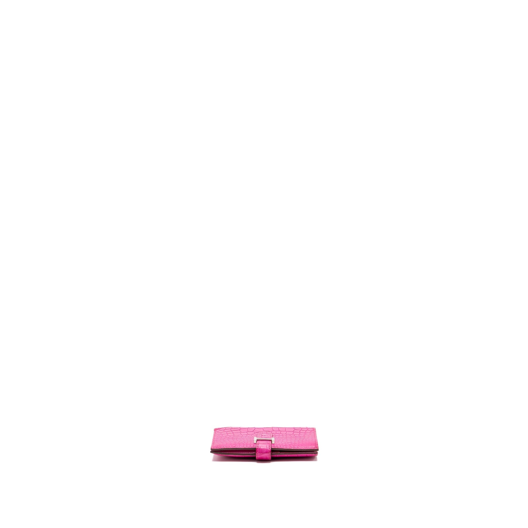 HERMES BEARN WALLET ALLIGATOR MATT PINK SHW