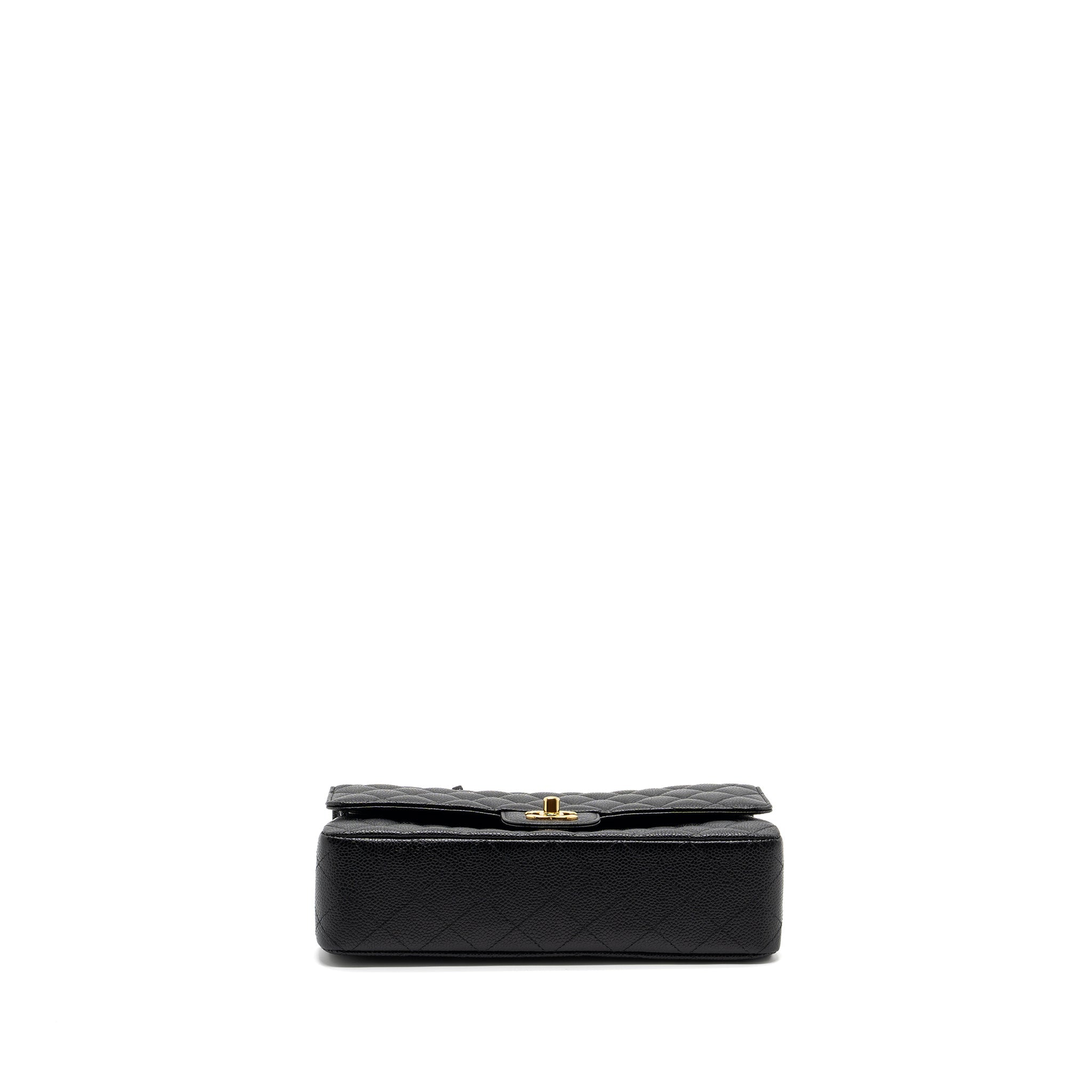 CHANEL MEDIUM CLASSIC DOUBLE FLAP BAG CAVIAR BLACK GHW