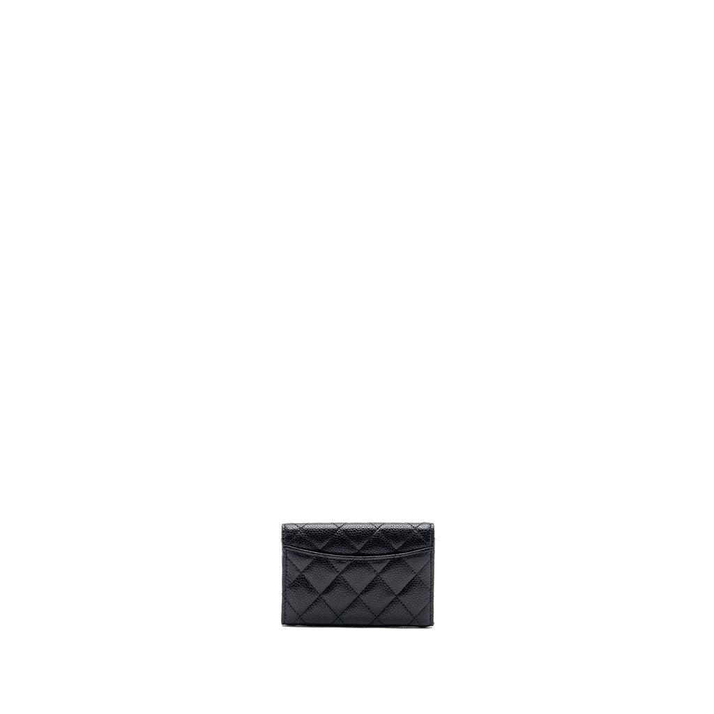 CHANEL CLASSIC FLAP CARD HOLDER CAVIAR BLACK SHW (MICROCHIP)