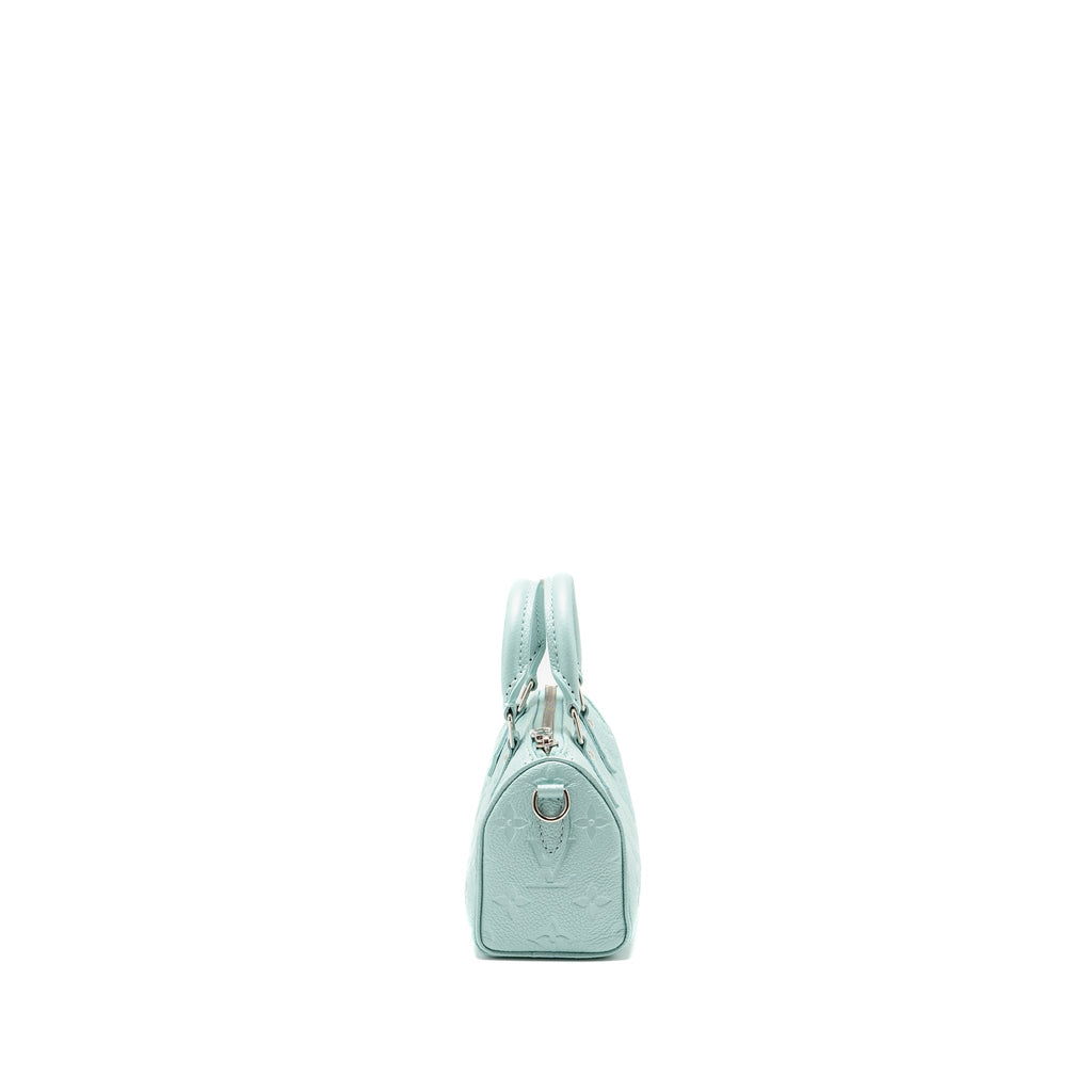 LOUIS VUITTON NANO SPEEDY MONOGRAM EMPREINTE LEATHER MINT GREEN SHW