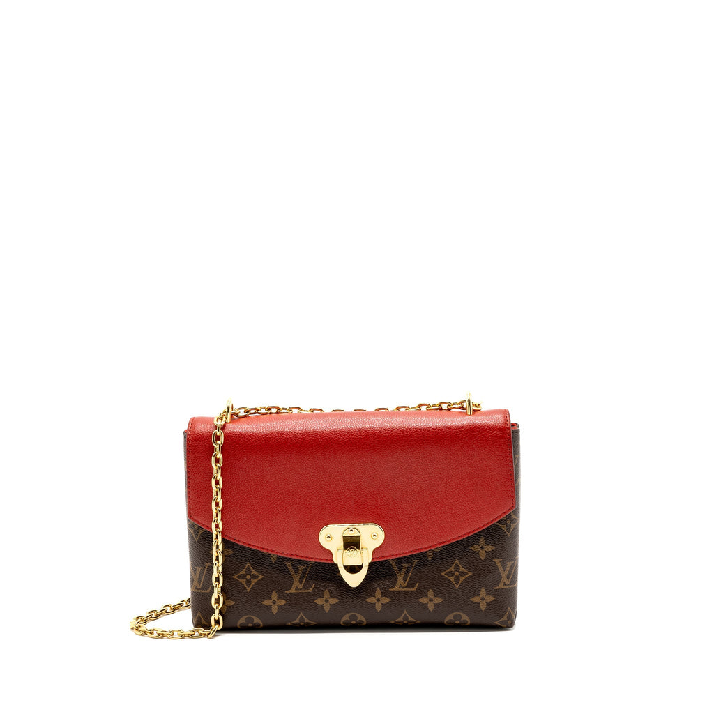 LOUIS VUITTON PALLAS CHAIN BAG MONOGRAM CANVAS/ LEATHER CERISE GHW