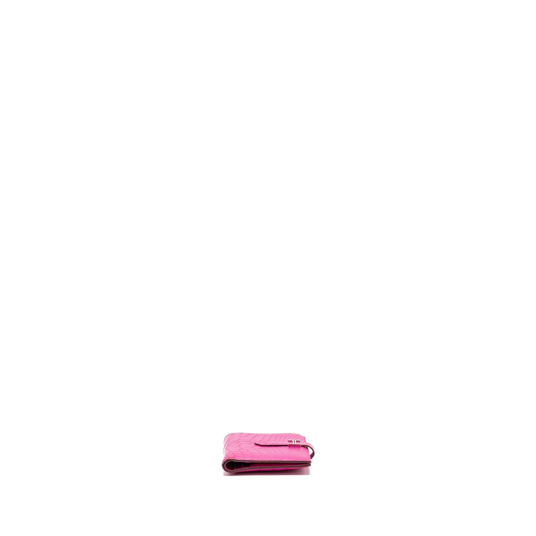 HERMES BEARN WALLET ALLIGATOR MATT PINK SHW
