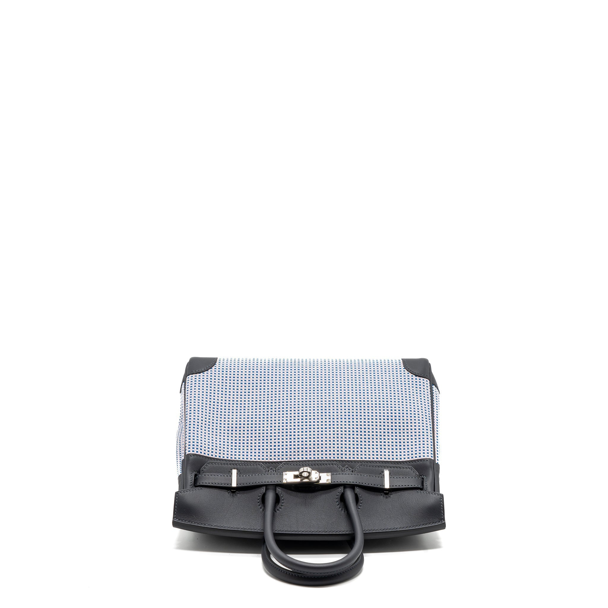 HERMES BIRKIN 25 TOILE QUADRILLE/SWIFT ECRU MAUVE/BLEU BILL/CABAN SHW