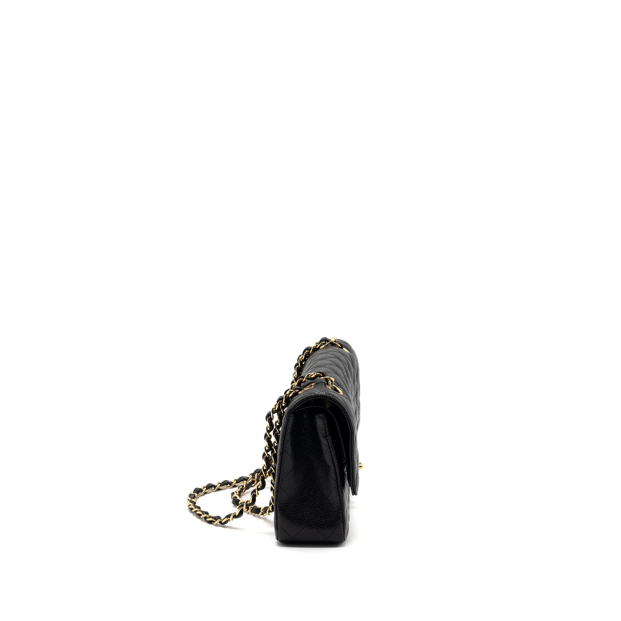 CHANEL MEDIUM CLASSIC DOUBLE FLAP BAG CAVIAR BLACK GHW