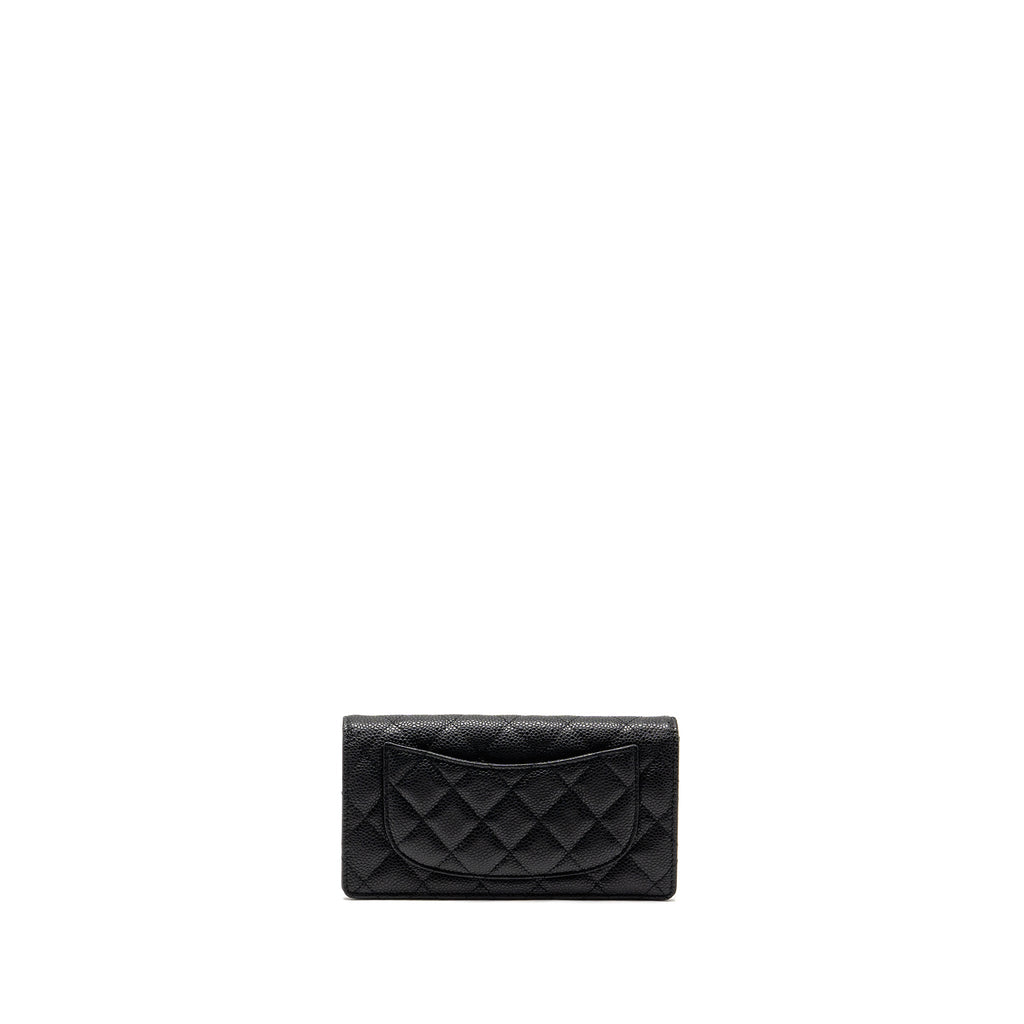 CHANEL CLASSIC CC LONG WALLET CAVIAR BLACK GHW