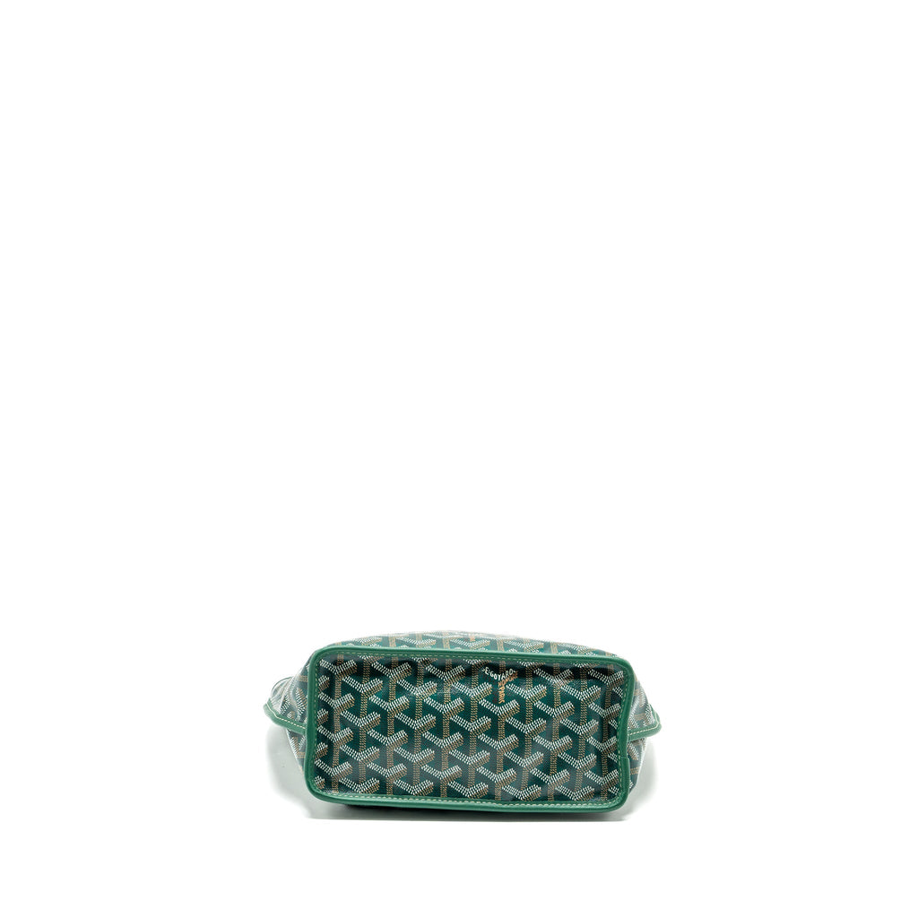 GOYARD MINI ANJOU TOTE BAG GOYARDLINE CANVAS/LEATHER GREEN SHW