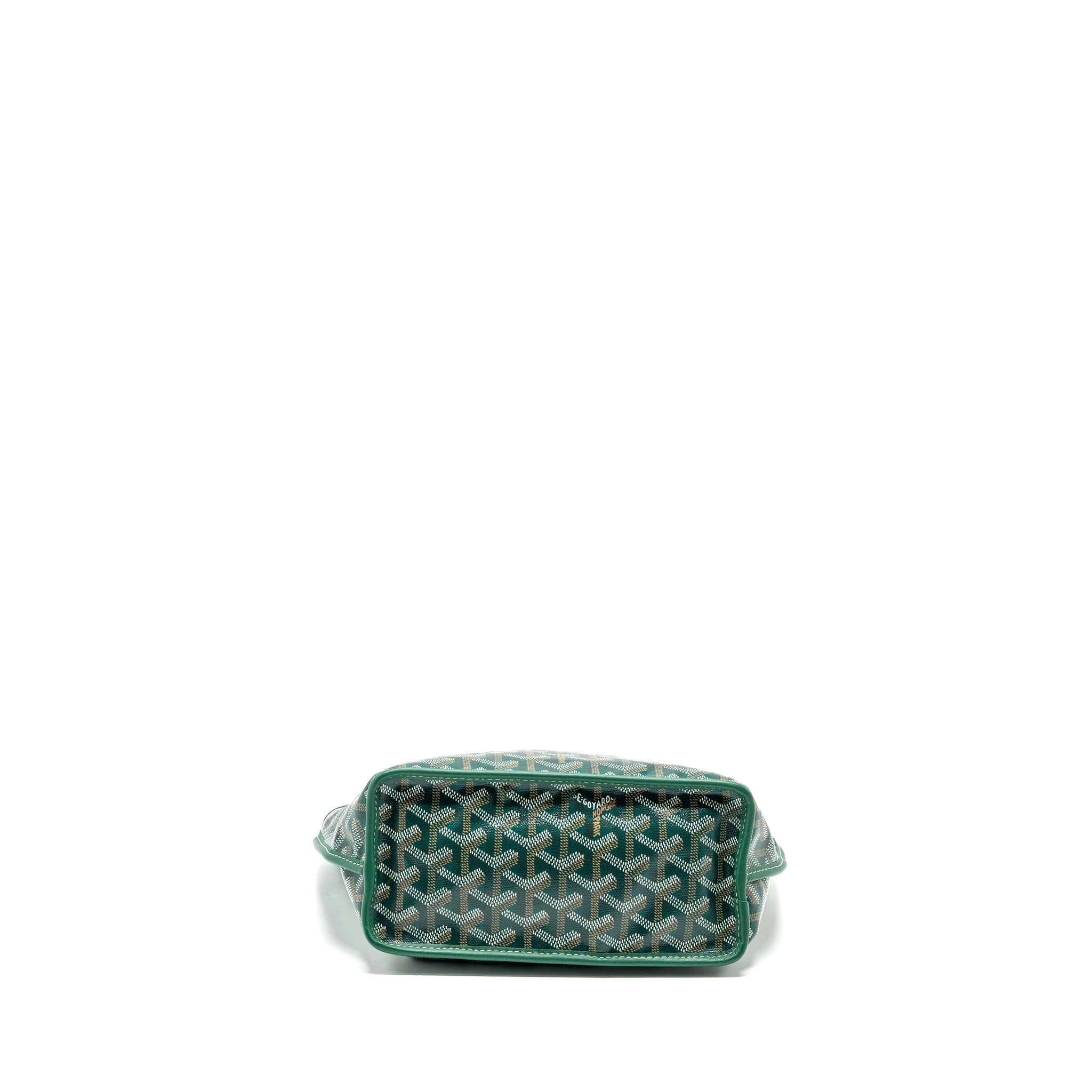 GOYARD MINI ANJOU TOTE BAG GOYARDLINE CANVAS/LEATHER GREEN SHW