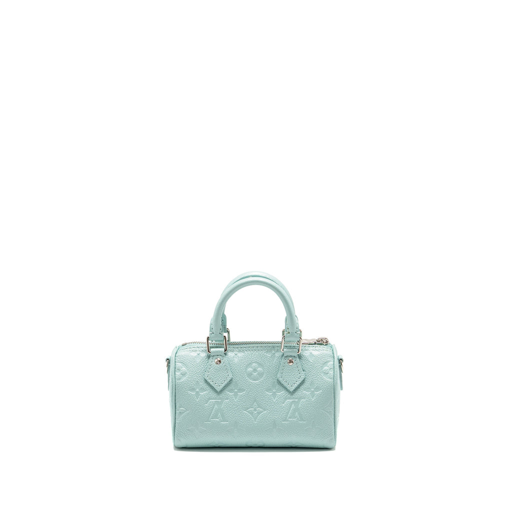 LOUIS VUITTON NANO SPEEDY MONOGRAM EMPREINTE LEATHER MINT GREEN SHW