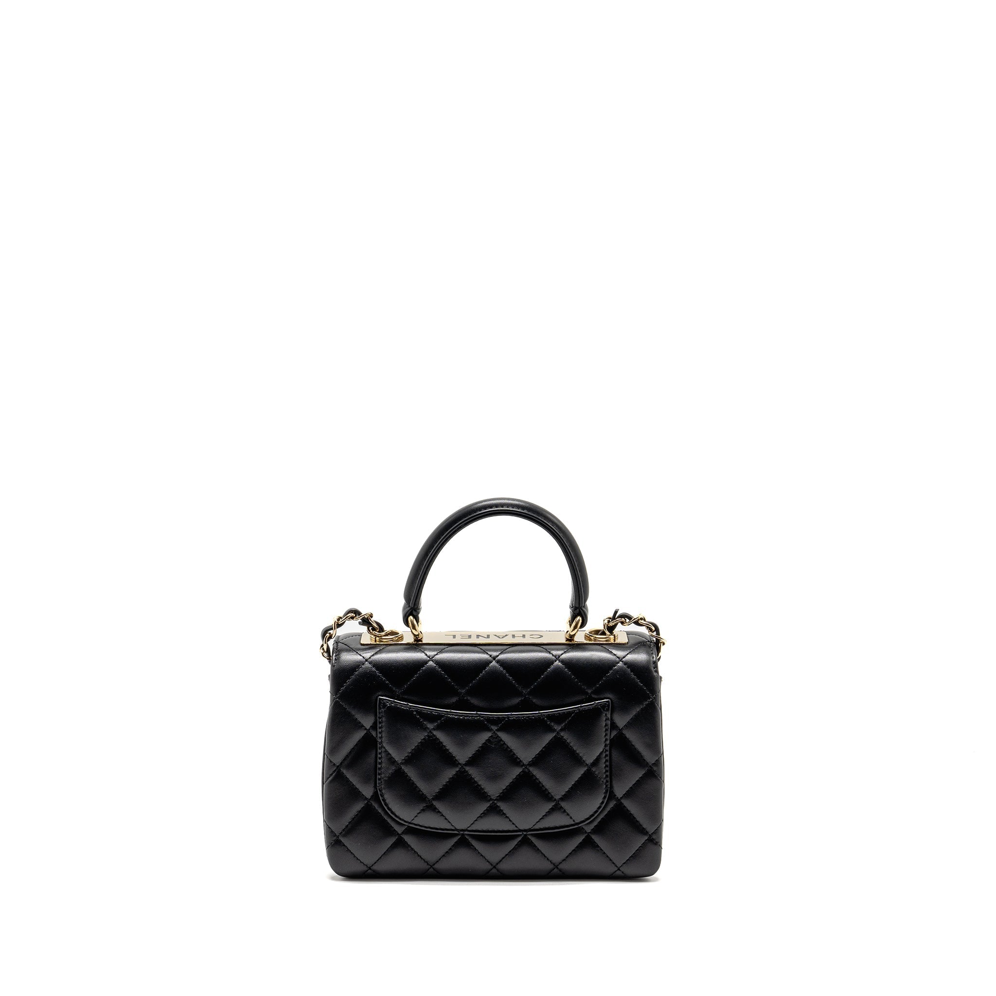 CHANEL 24S MINI TRENDY CC LAMBSKIN BLACK LGHW(MICROCHIP)