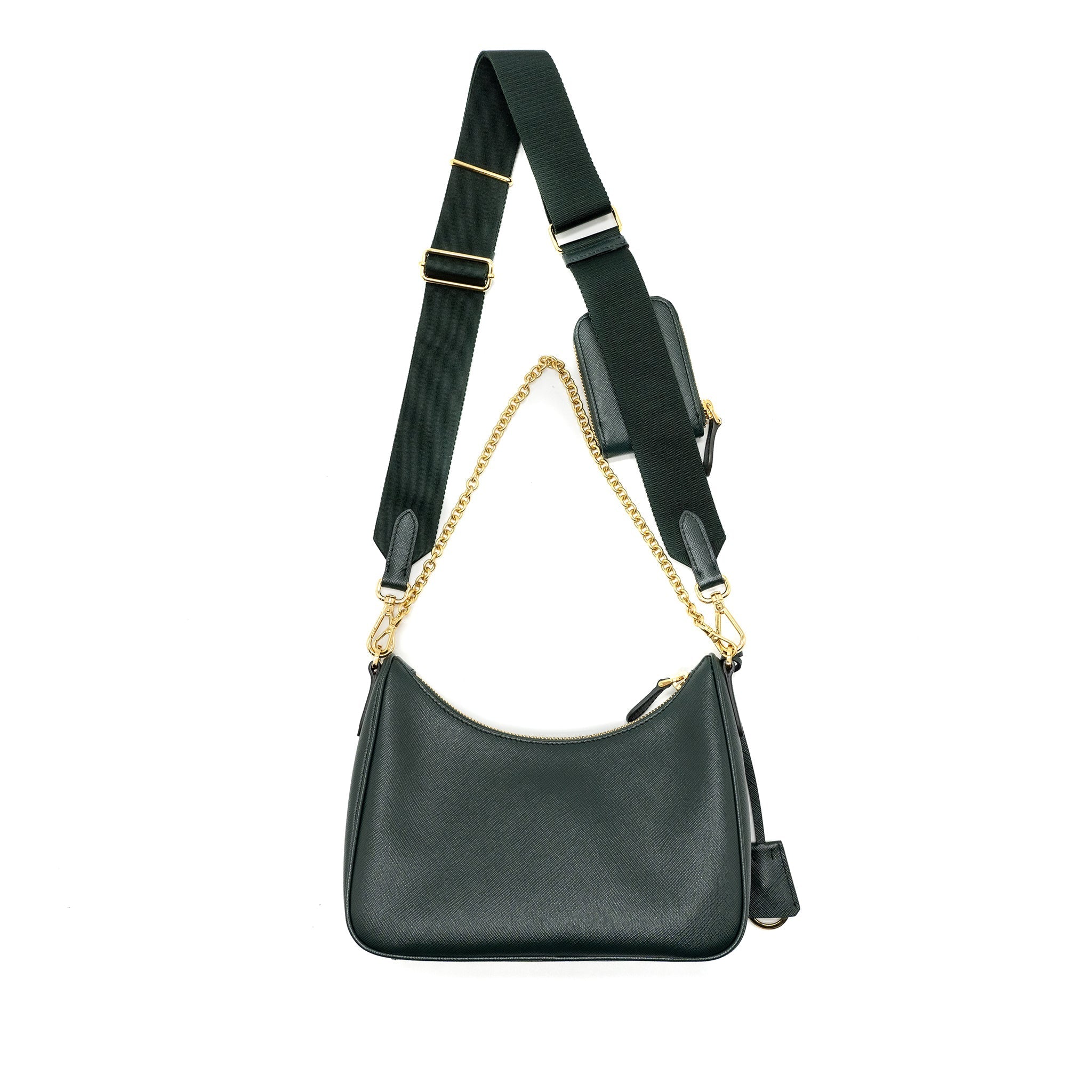 PRADA RE-EDITION 2005 SAFFIANO DARK GREEN GHW