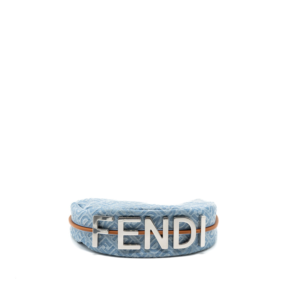 FENDI FENDIGRAPHY SMALL DENIM LIGHT BLUE SHW