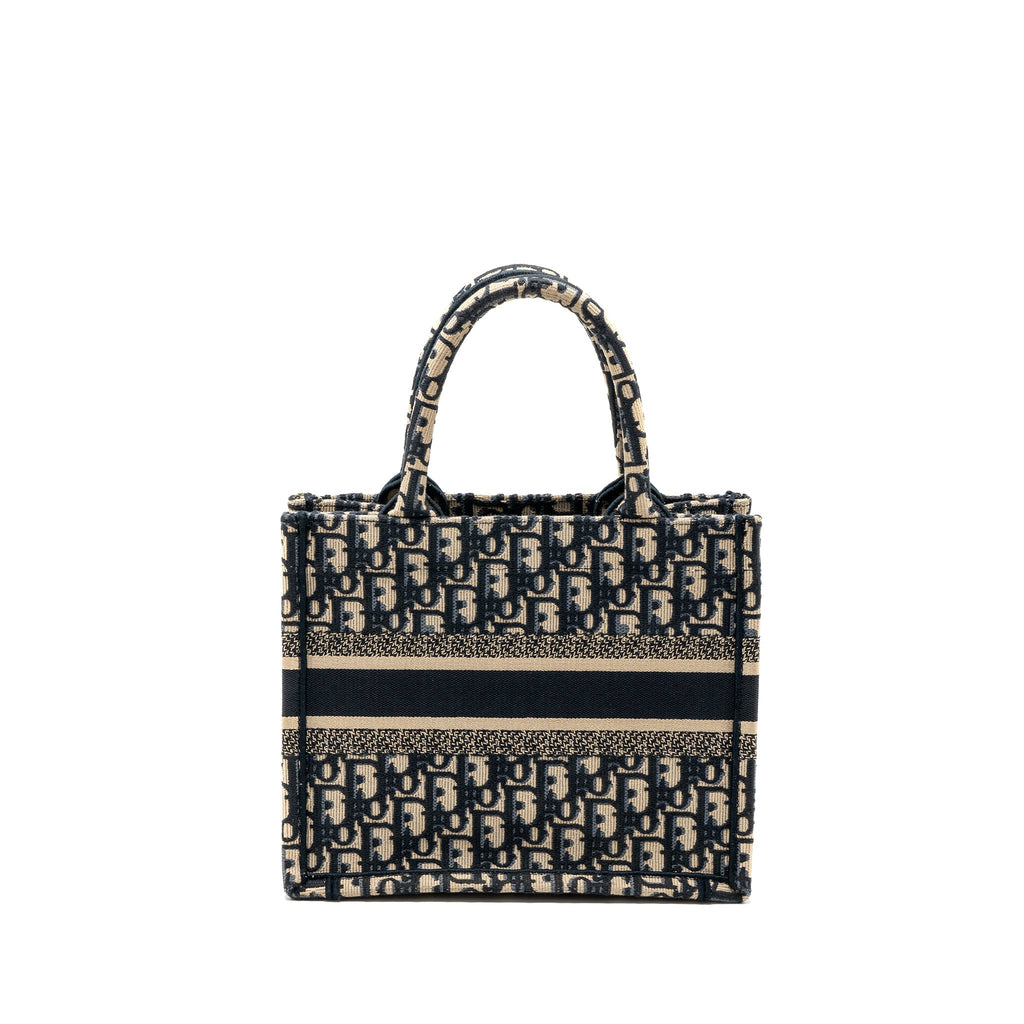 DIOR SMALL BOOK TOTE BLUE OBLIQUE JACQUARD EMBROIDERY
