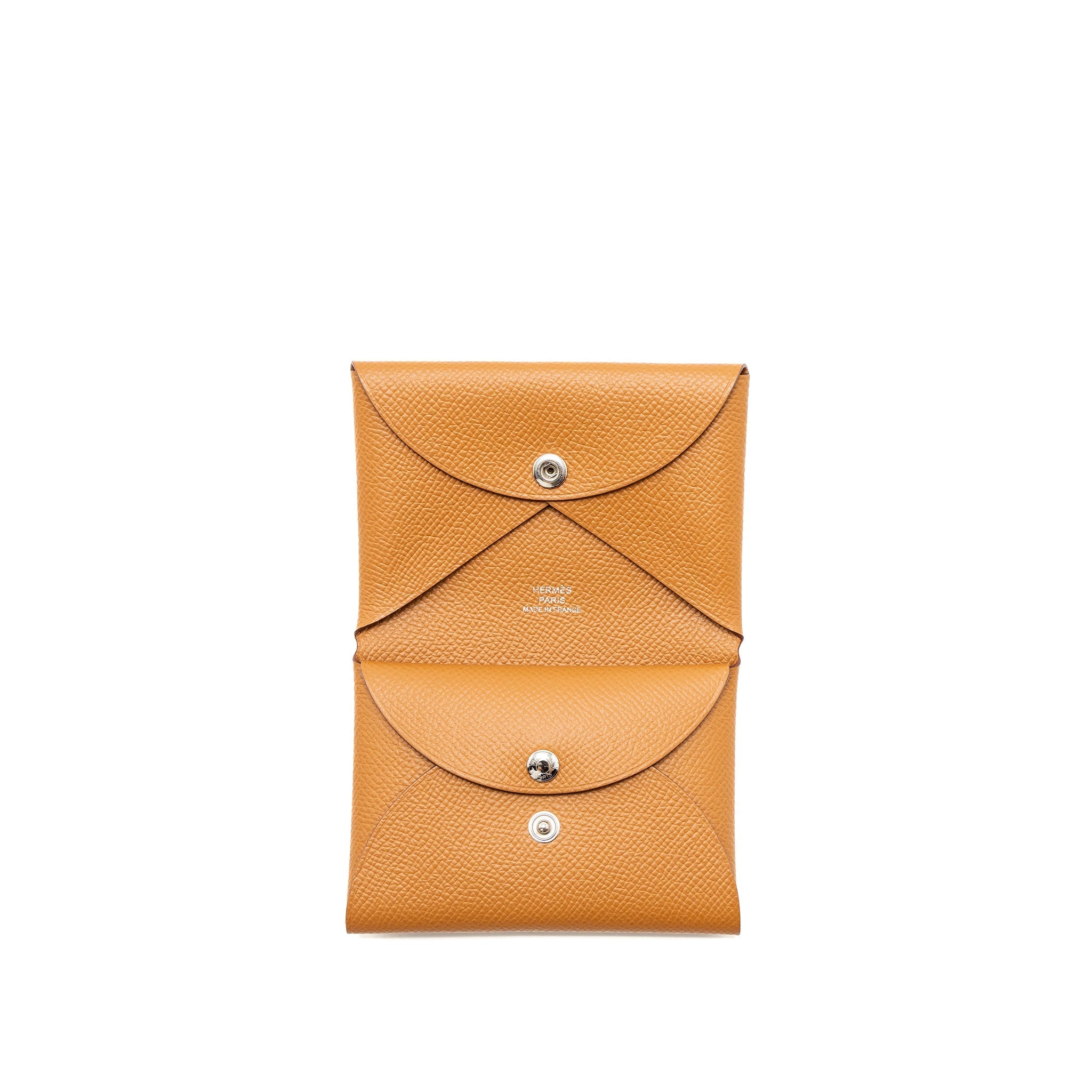 HERMES CALVI DUO CARDHOLDER EPSOM GOLD SHW