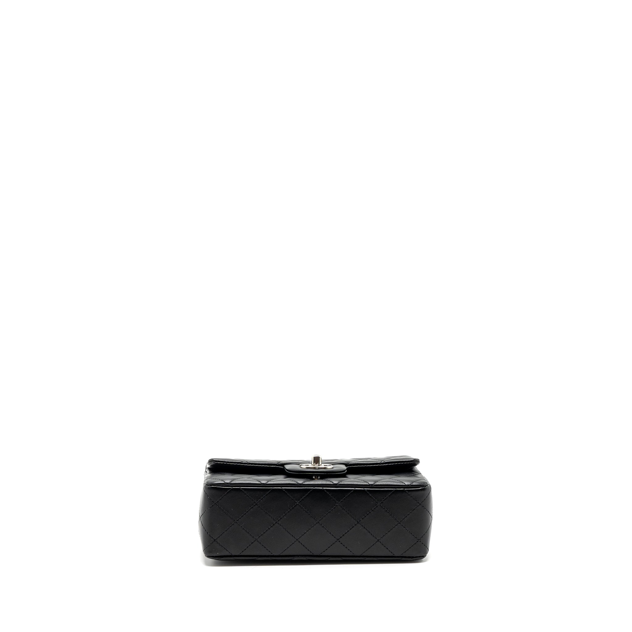 CHANEL MINI RECTANGULAR FLAP BAG LAMBSKIN BLACK SHW (MICROCHIP)