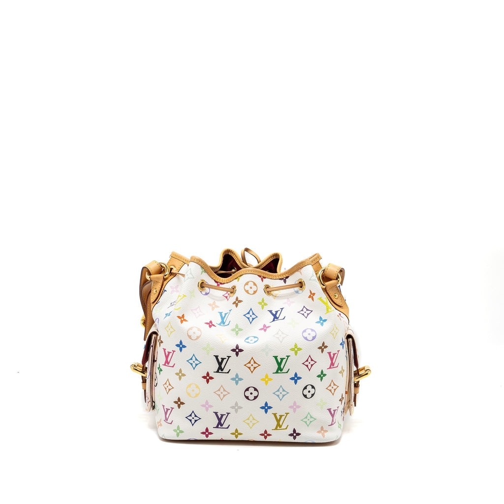 LOUIS VUITTON PETIT NOE WHITE MULTICOLOUR MONOGRAM CANVAS GHW