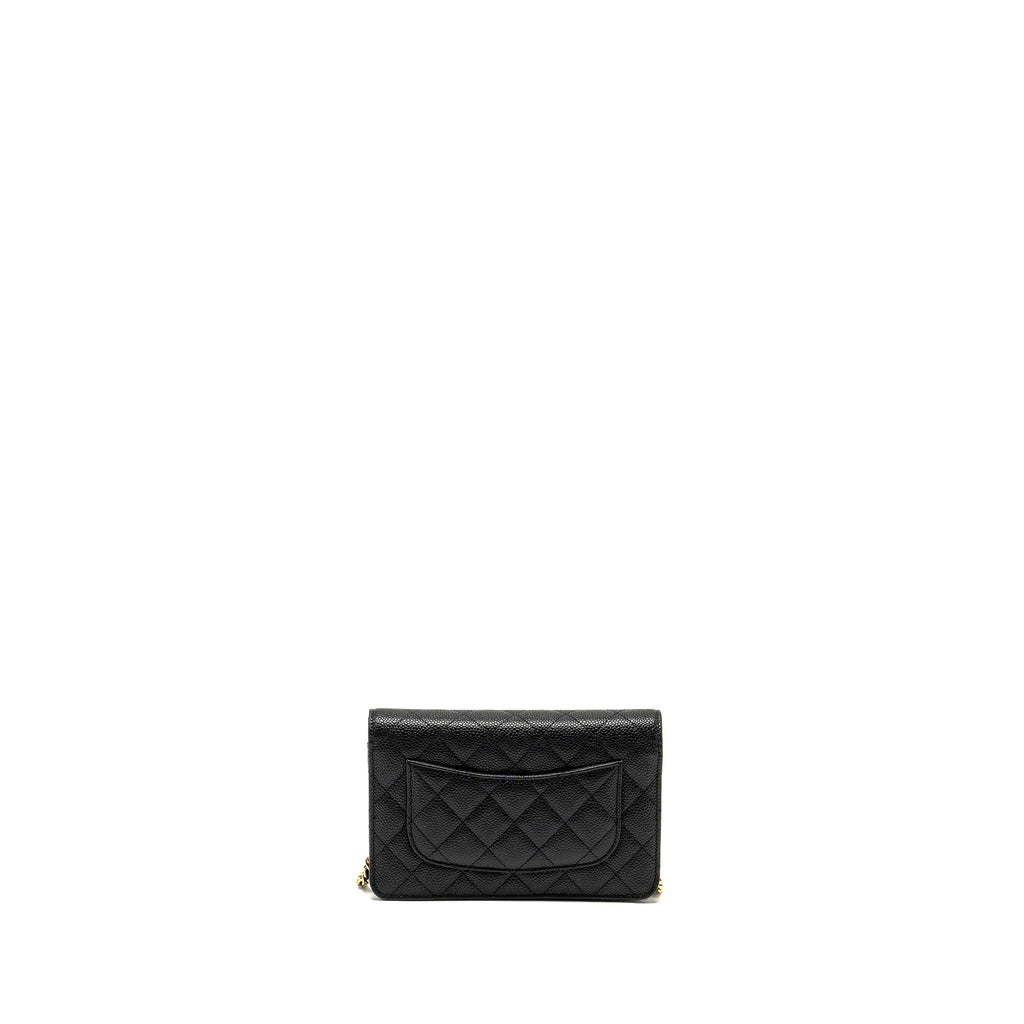 CHANEL CLASSIC WALLET ON CHAIN CAVIAR BLACK GHW (MICROCHIP)