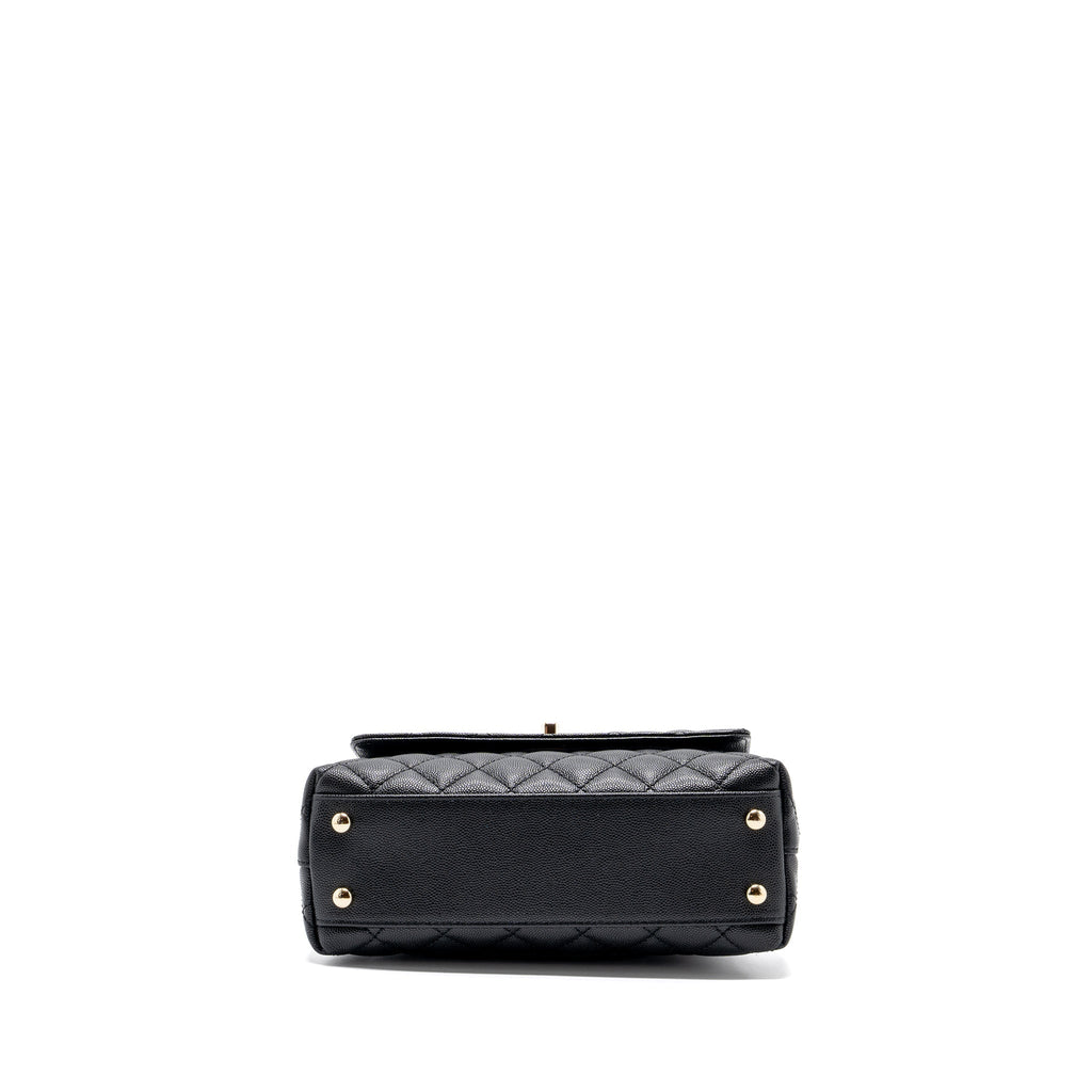 CHANEL SMALL COCO HANDLE CAVIAR BLACK LGHW (MICROCHIP)