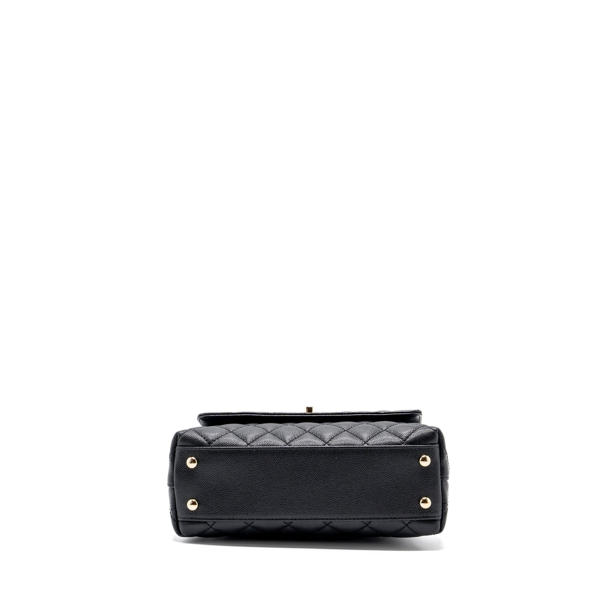 CHANEL SMALL COCO HANDLE CAVIAR BLACK LGHW (MICROCHIP)