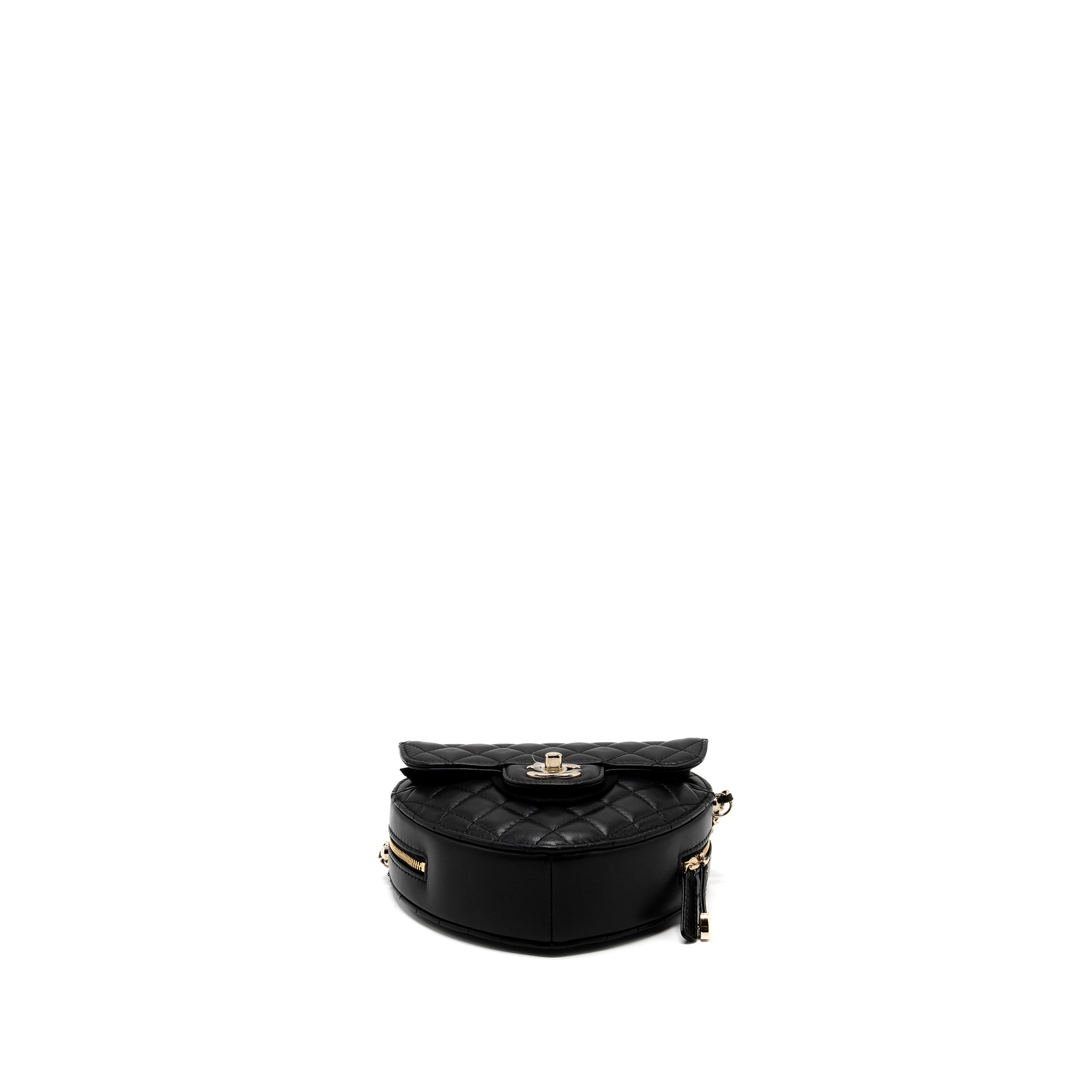 CHANEL 22S HEART BAG LAMBSKIN BLACK LGHW (MICROCHIP)