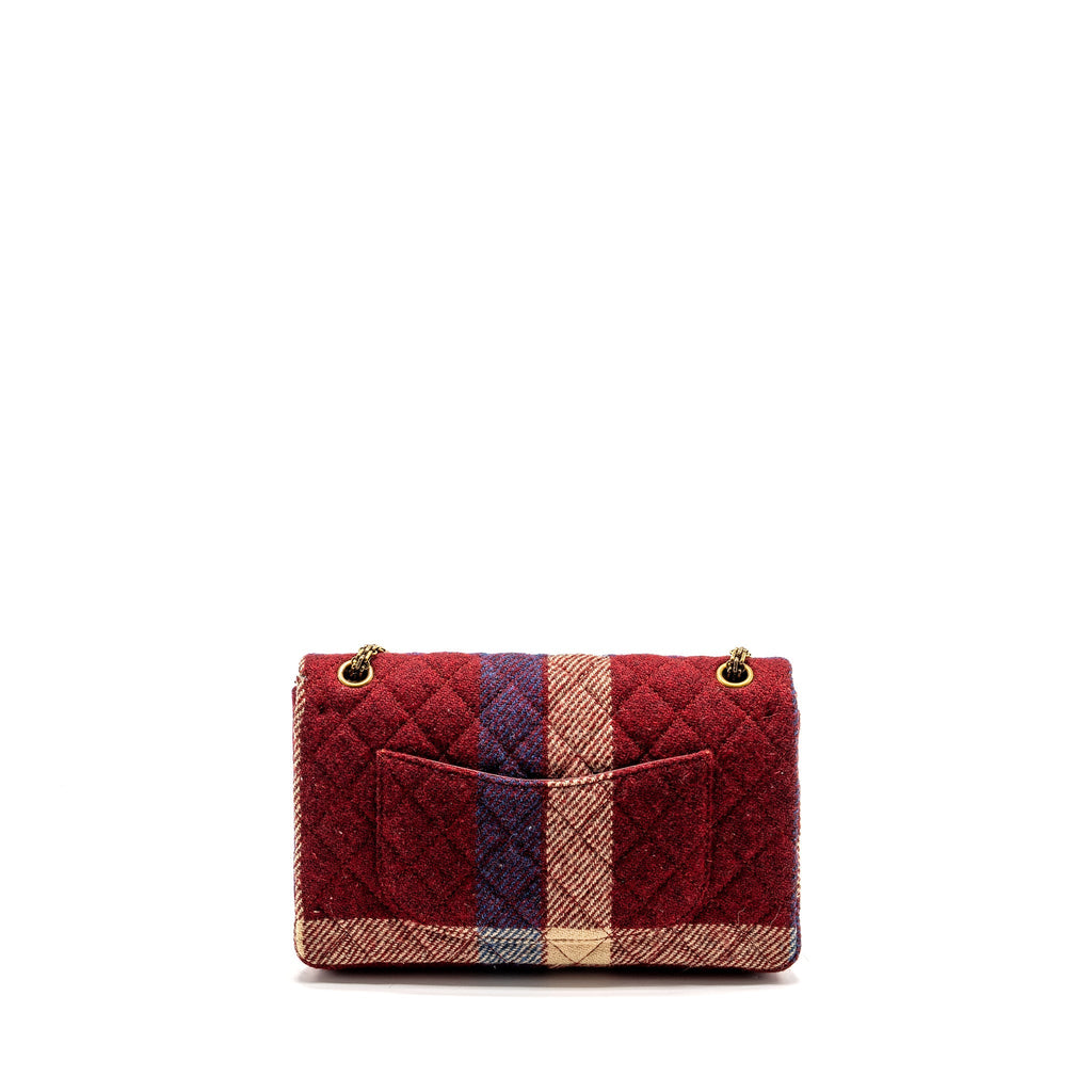 CHANEL LARGE 2.55 226 REISSUE DOUBLE FLAP BAG FABRIC MULTICOLOUR GHW