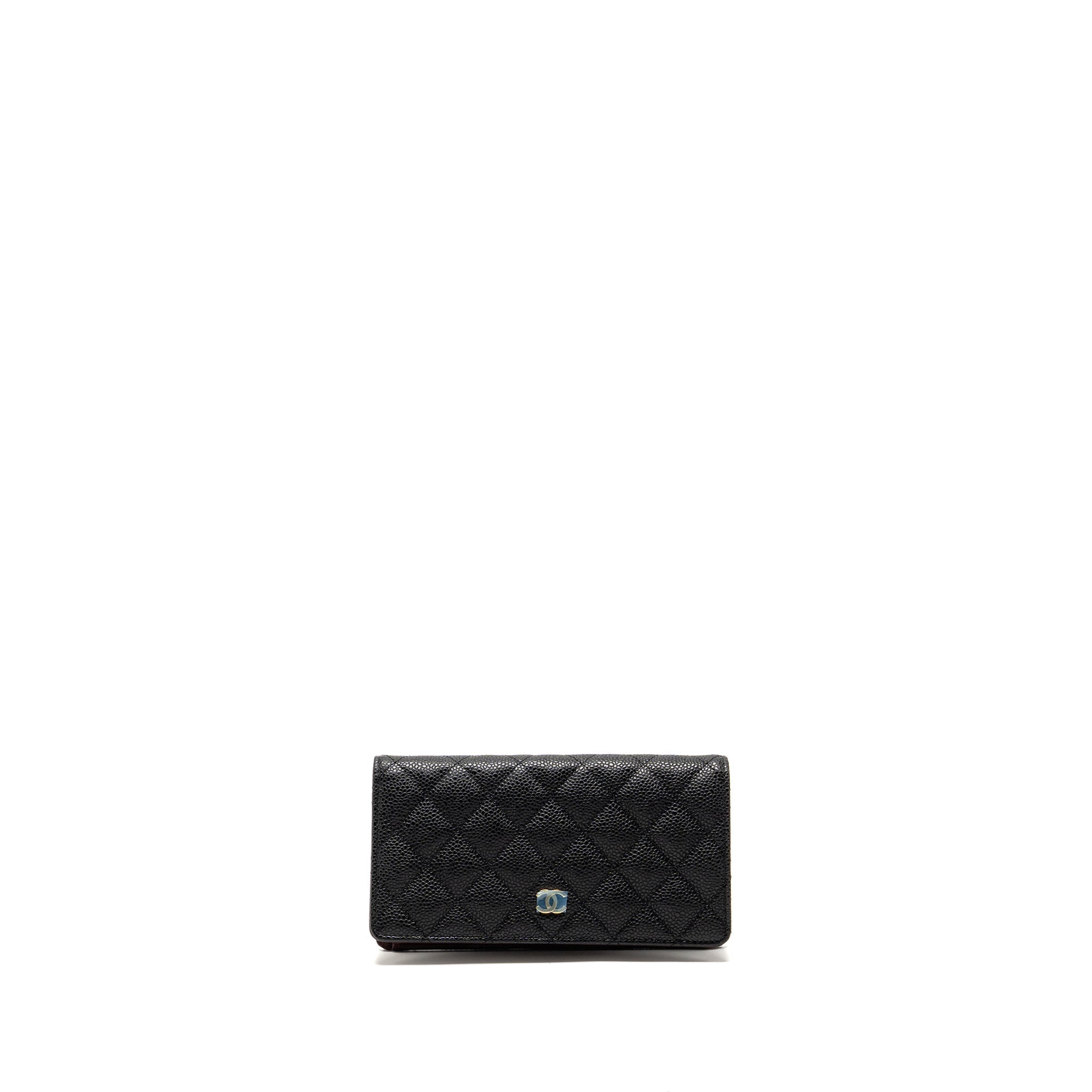 CHANEL CLASSIC CC LONG WALLET CAVIAR BLACK GHW