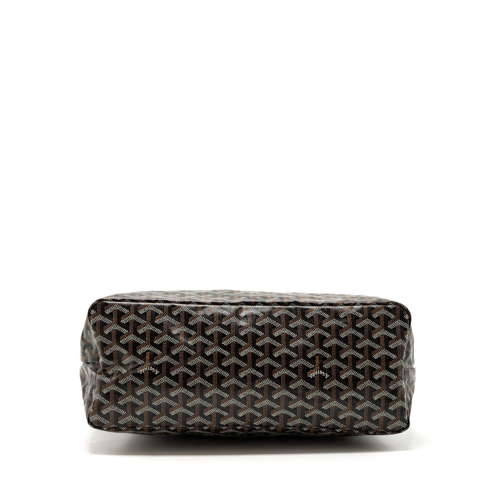 GOYARD BOHEME HOBO BAG CANVAS/ CALFSKIN BLACK/ TAN SHW WITH NECESSAIRE BAG ECRU