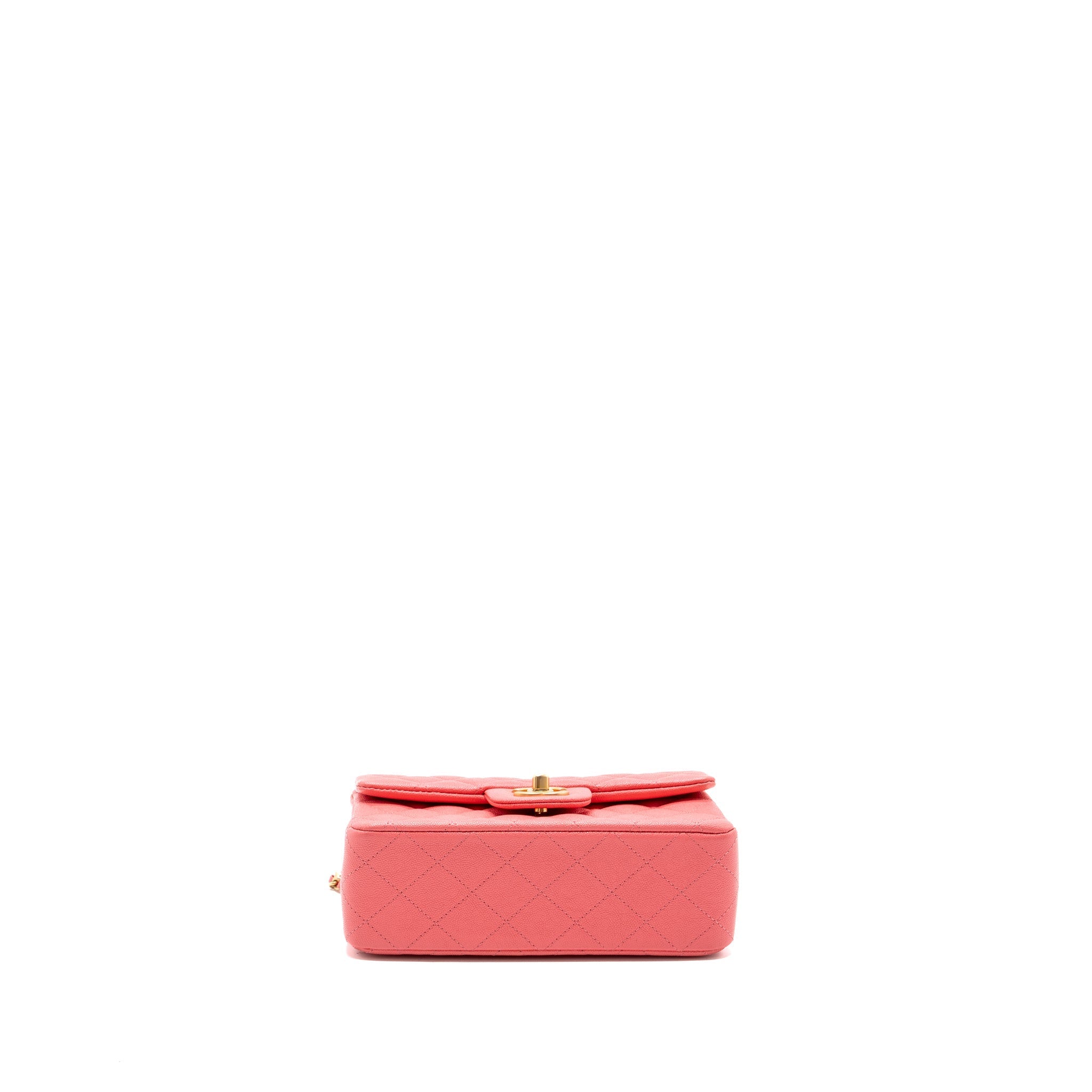 CHANEL TOP HANDLE MINI RECTANGULAR FLAP BAG CAVIAR PINK GHW