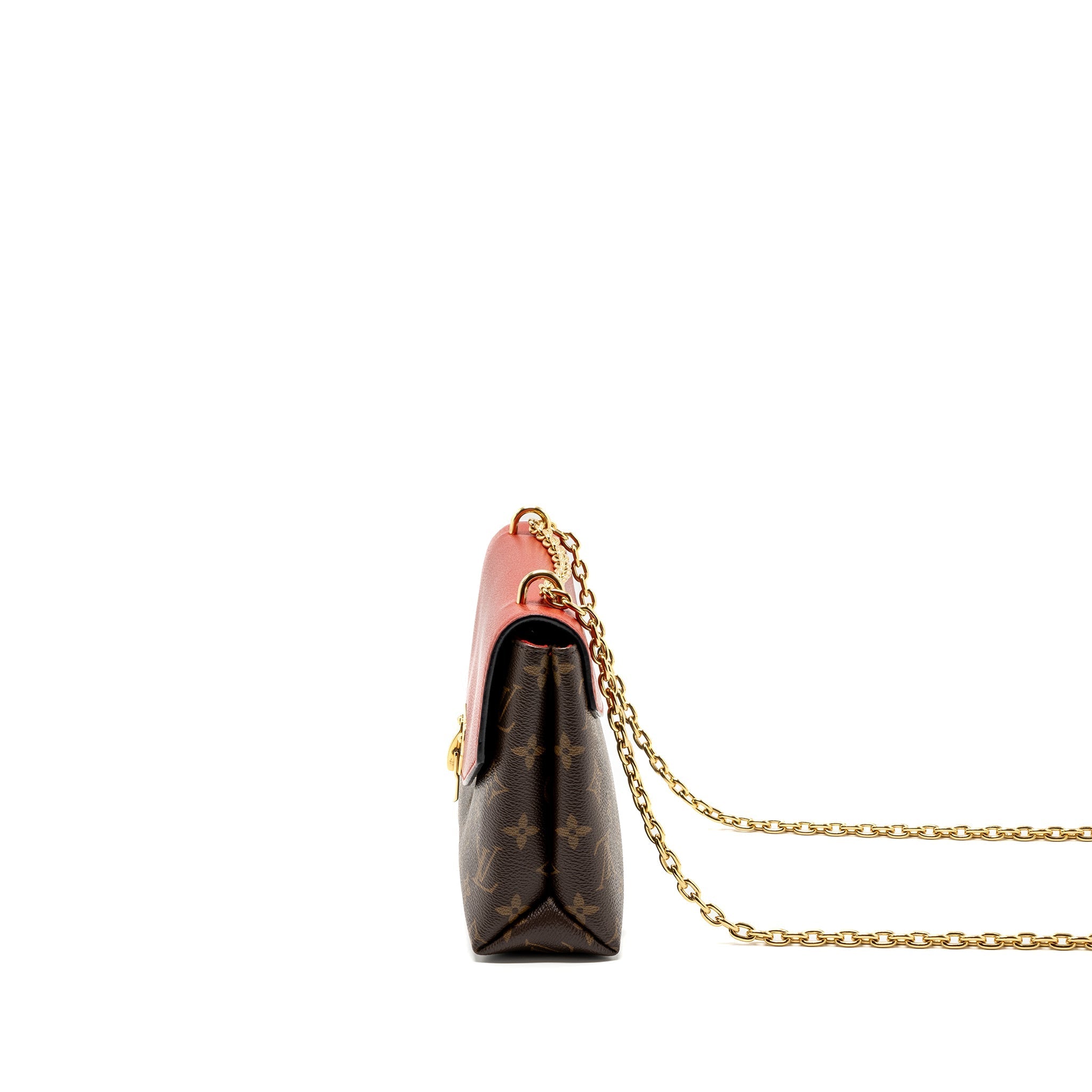 LOUIS VUITTON PALLAS CHAIN BAG MONOGRAM CANVAS/ LEATHER CERISE GHW