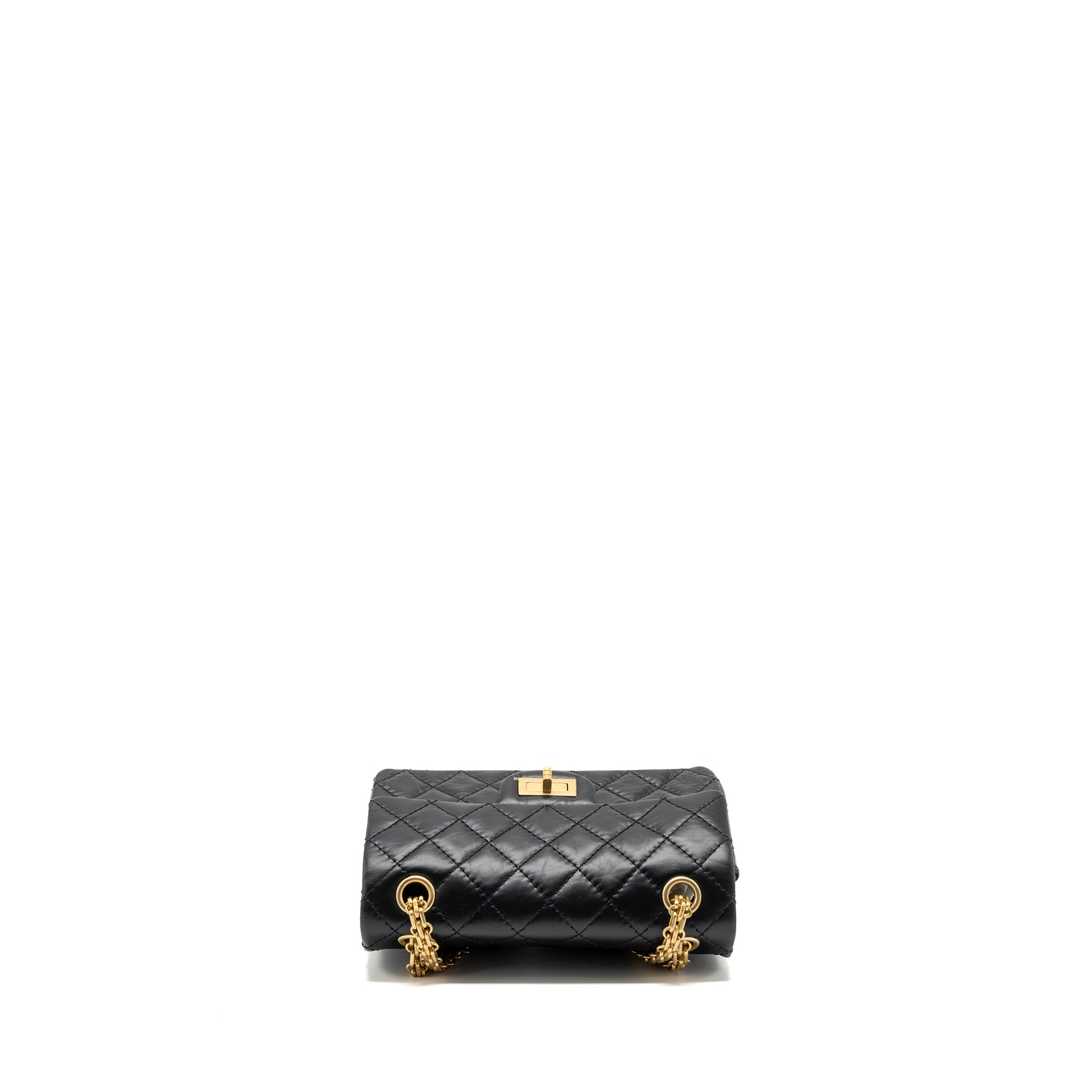 CHANEL MINI 2.55 REISSUE AGED CALFSKIN BLACK BRUSHED GHW(MICROCHIP)
