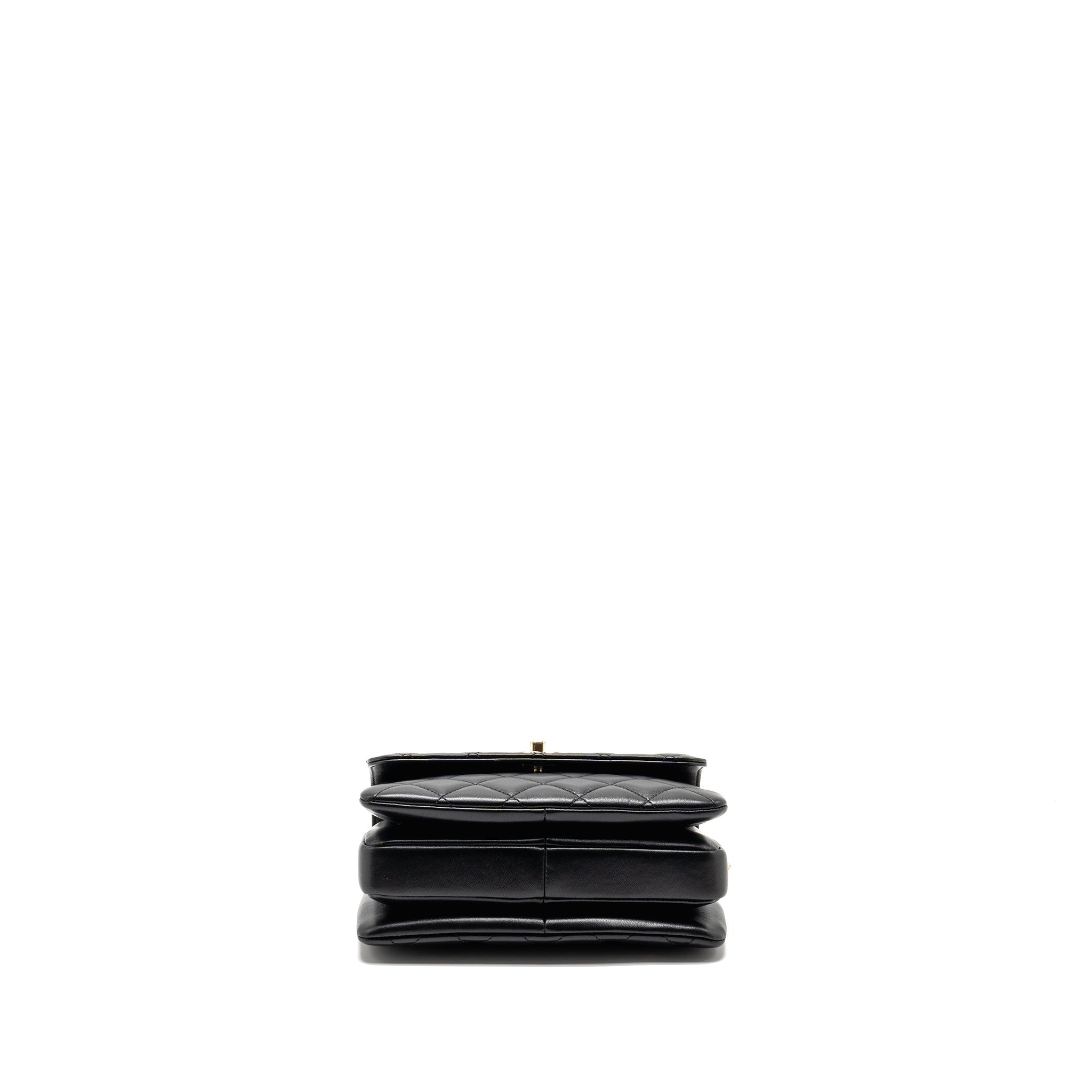 CHANEL 24S MINI TRENDY CC LAMBSKIN BLACK LGHW(MICROCHIP)