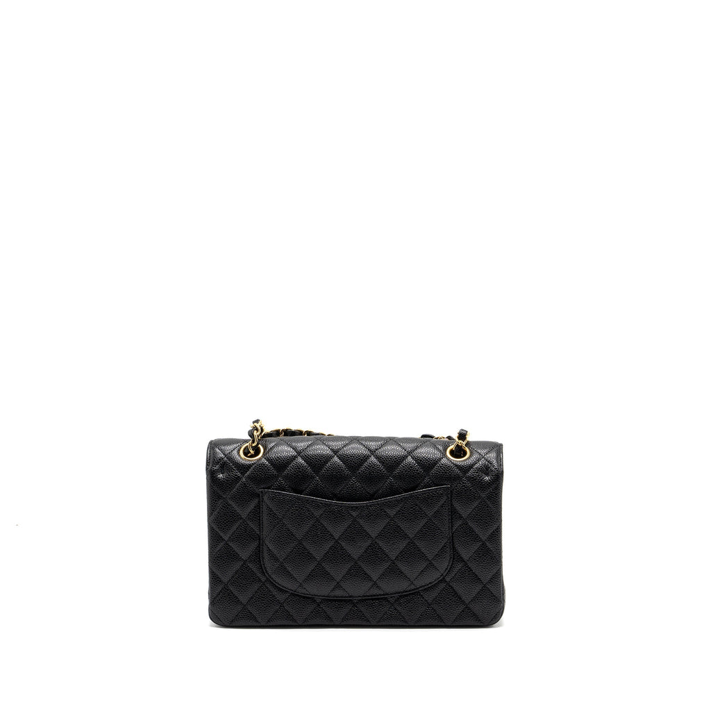 CHANEL MEDIUM CLASSIC DOUBLE FLAP BAG CAVIAR BLACK GHW