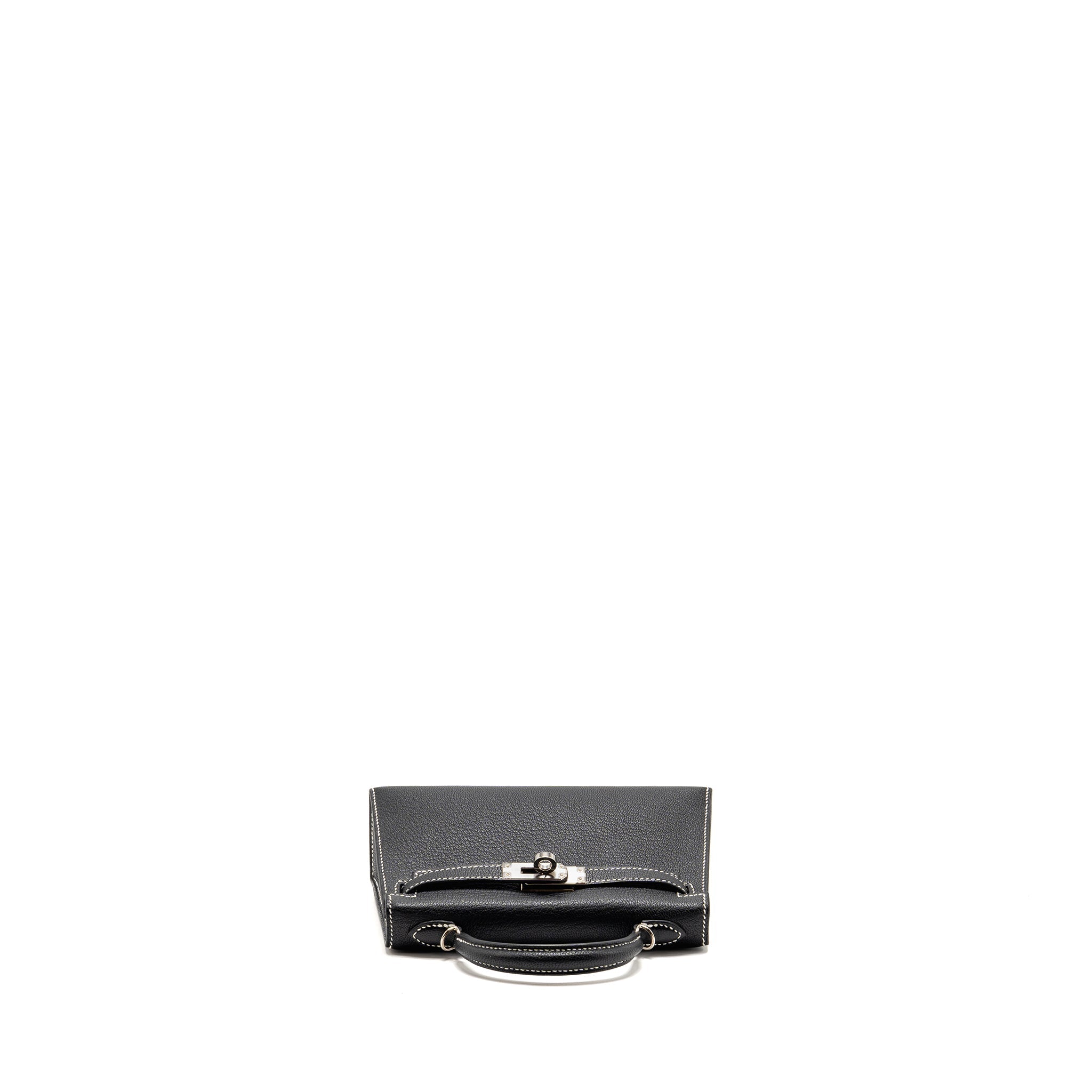 HERMES MINI KELLY II SPECIAL ORDER CHÈVRE MYSORE BLACK/LIME SHW