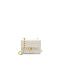 CHANEL VINTAGE QUILTED SQUARE FLAP BAG LAMBSKIN WHITE GHW